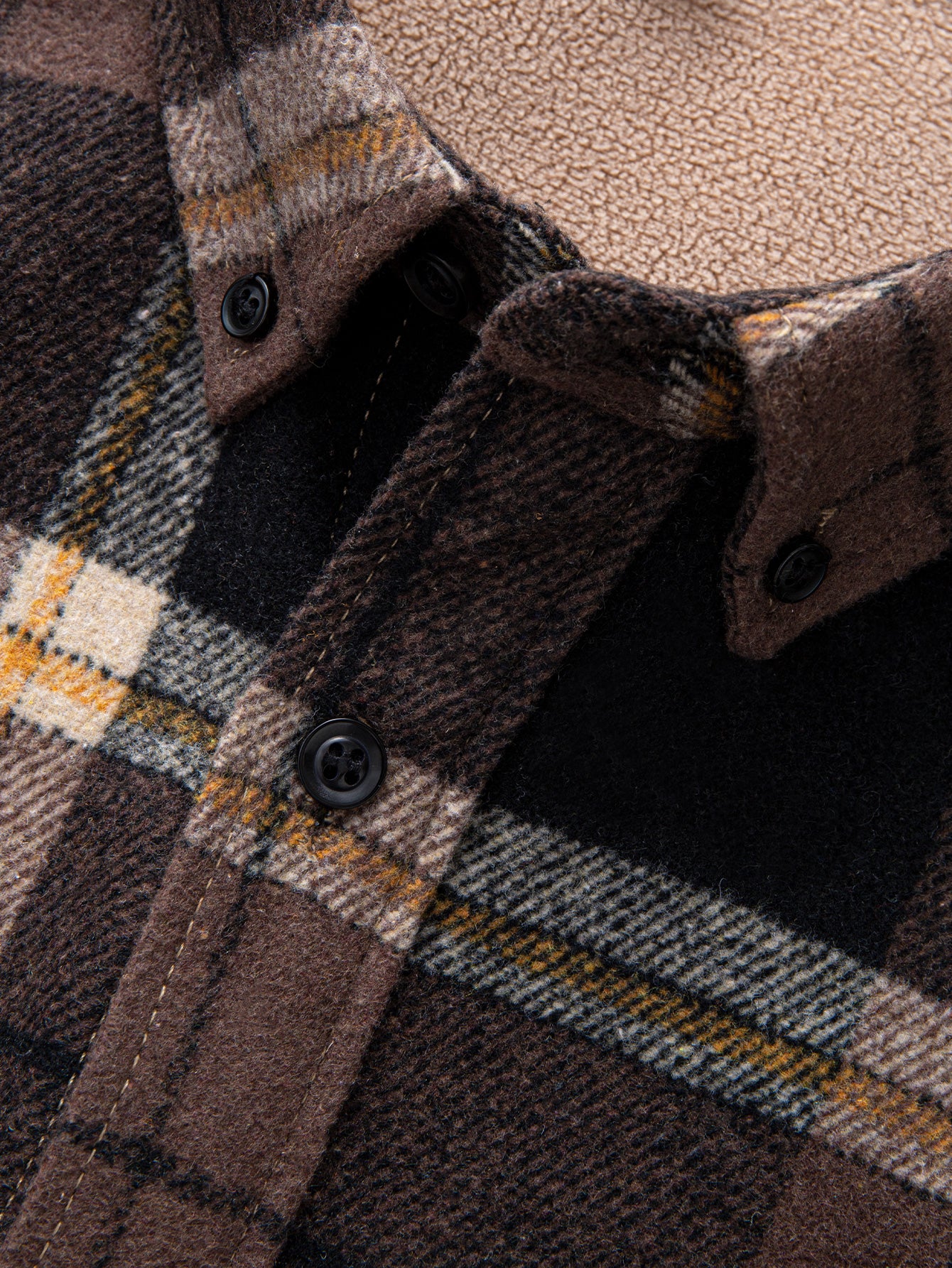 Flannel Fleece Lined Plaid Cotton Button Up Shirt - Image 5
