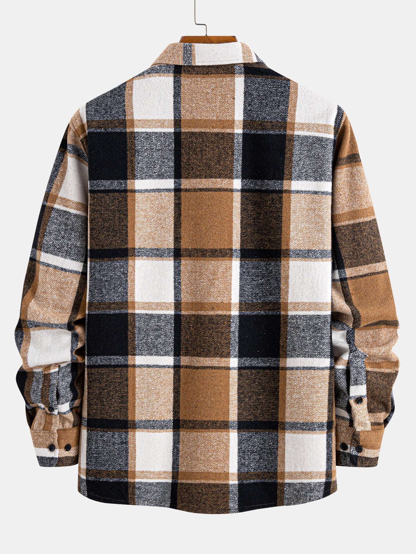 Flannel Fleece Lined Plaid Cotton Button Up Shirt - Image 3