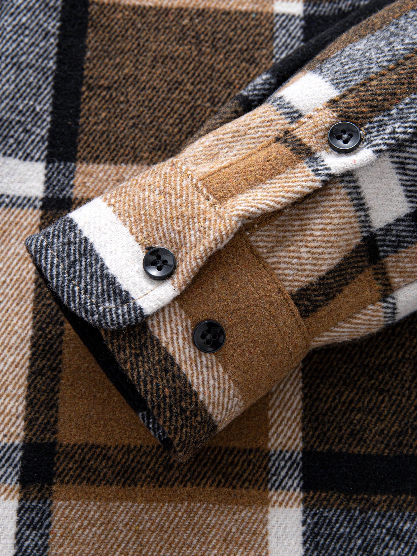 Flannel Fleece Lined Plaid Cotton Button Up Shirt - Image 6