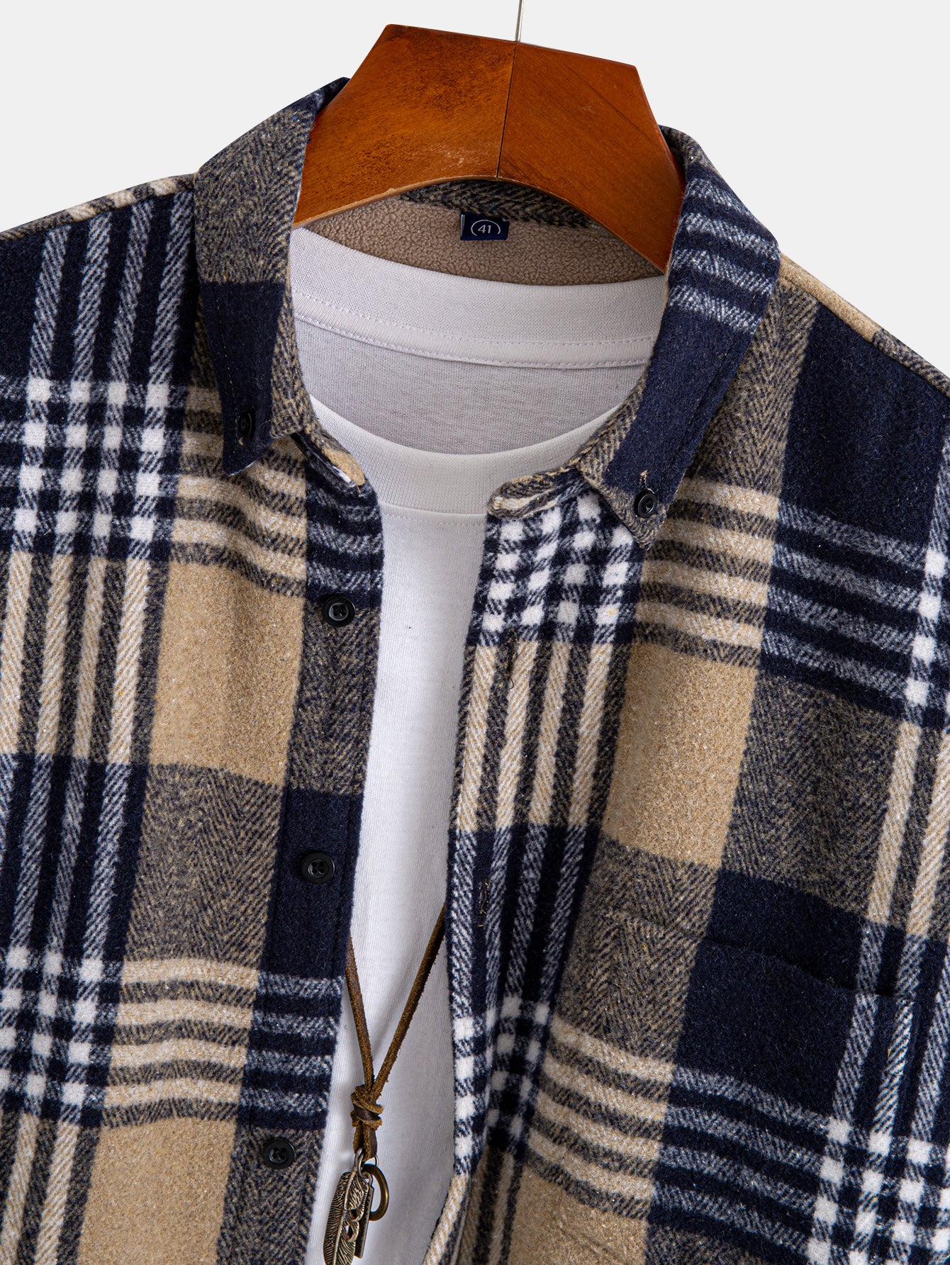 Flannel Fleece Lined Plaid Cotton Button Up Shirt - Image 2