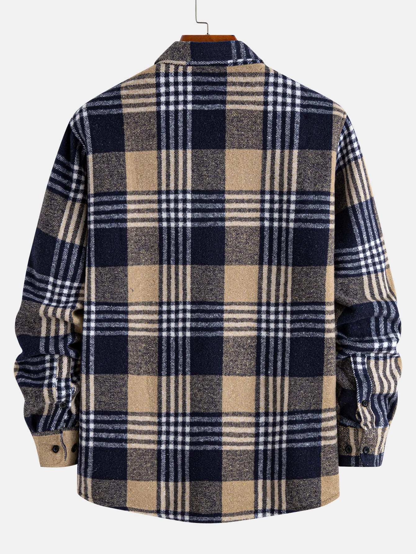Flannel Fleece Lined Plaid Cotton Button Up Shirt - Image 3
