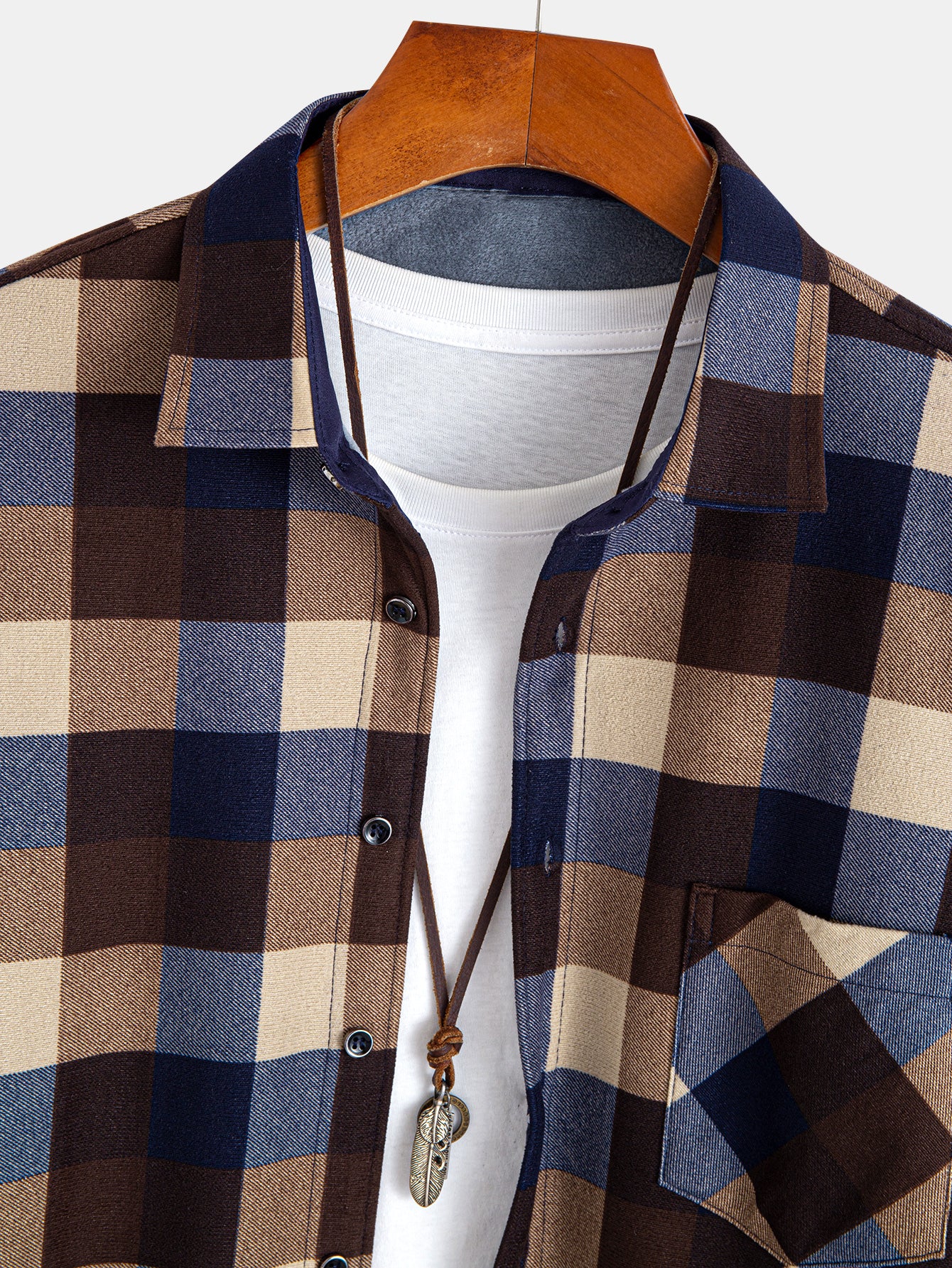 Flanell Fleece Gefüttertes Kariertes Hemd - Image 3