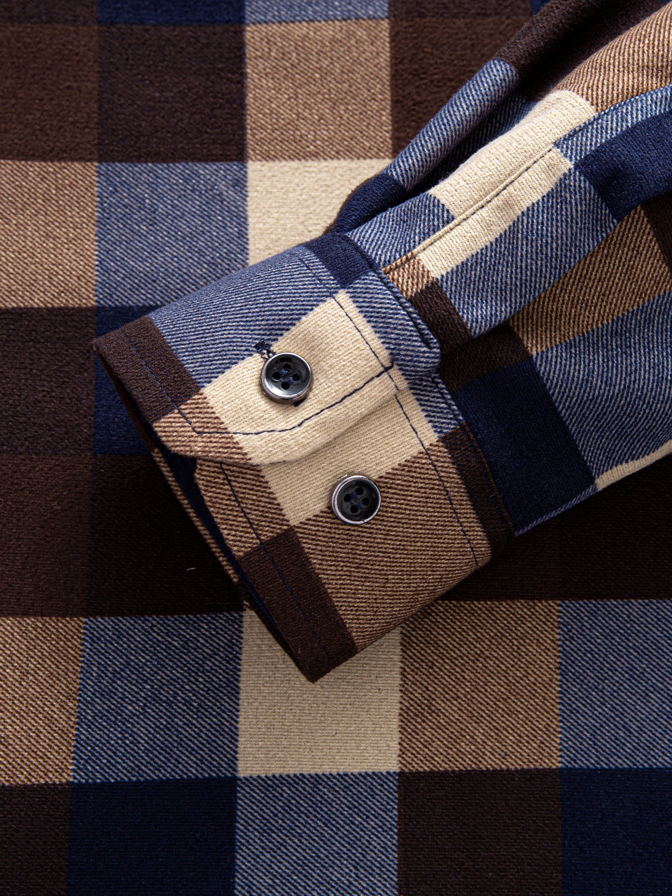 Flanell Fleece Gefüttertes Kariertes Hemd - Image 5