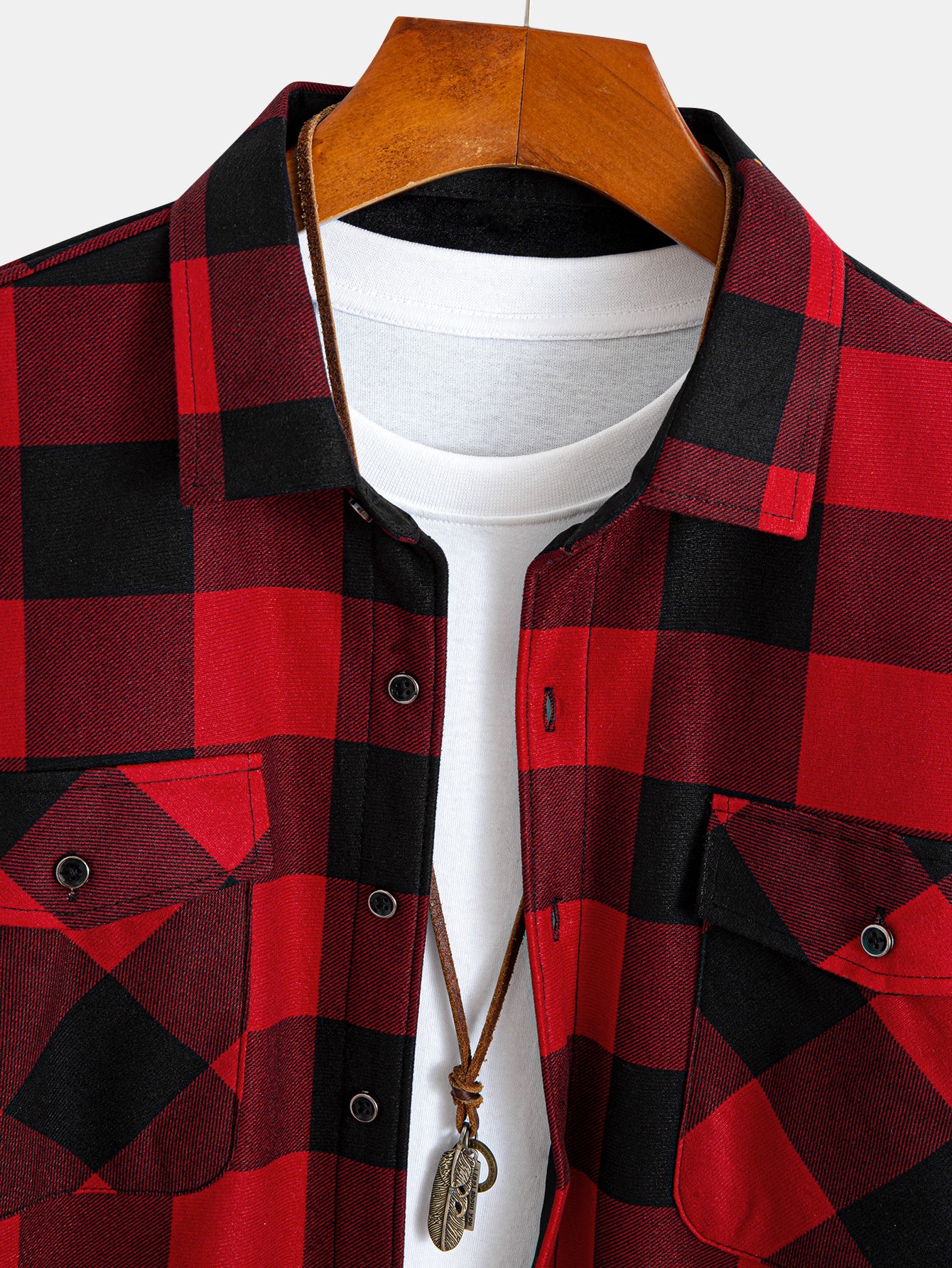 Flannel Fleece Lined Plaid Shirt With Pockets - Image 11