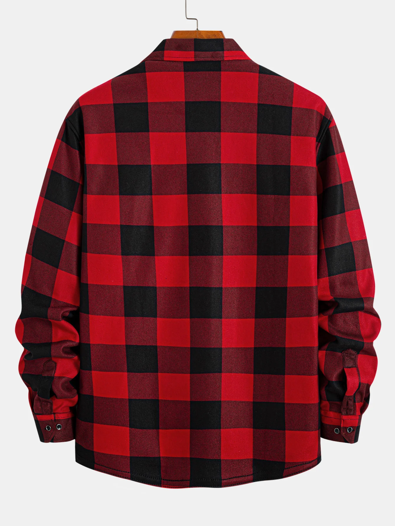 Flannel Fleece Lined Plaid Shirt With Pockets - Image 2