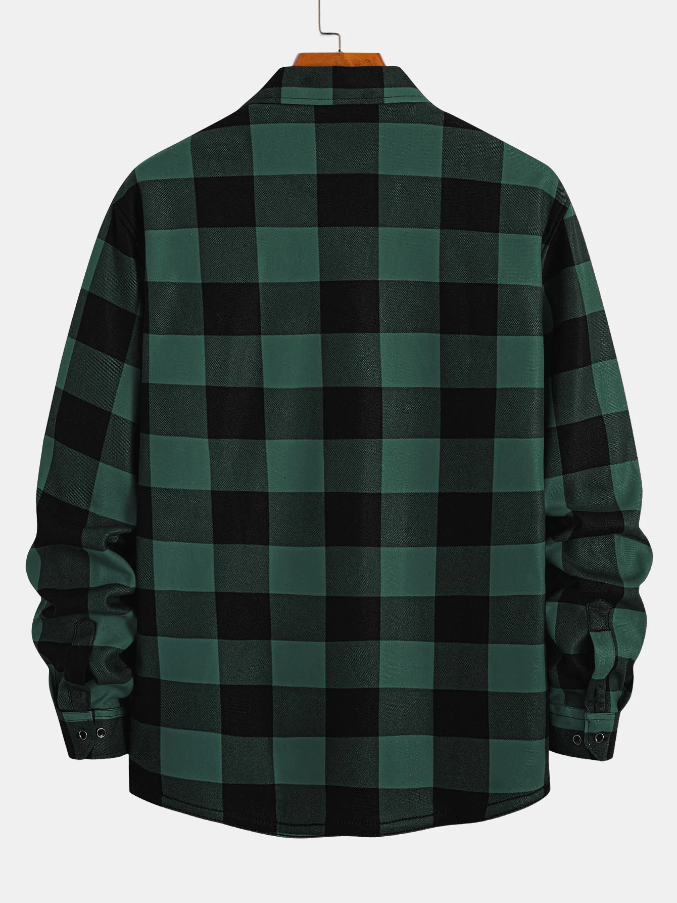 Flannel Fleece Lined Plaid Shirt With Pockets - Image 4