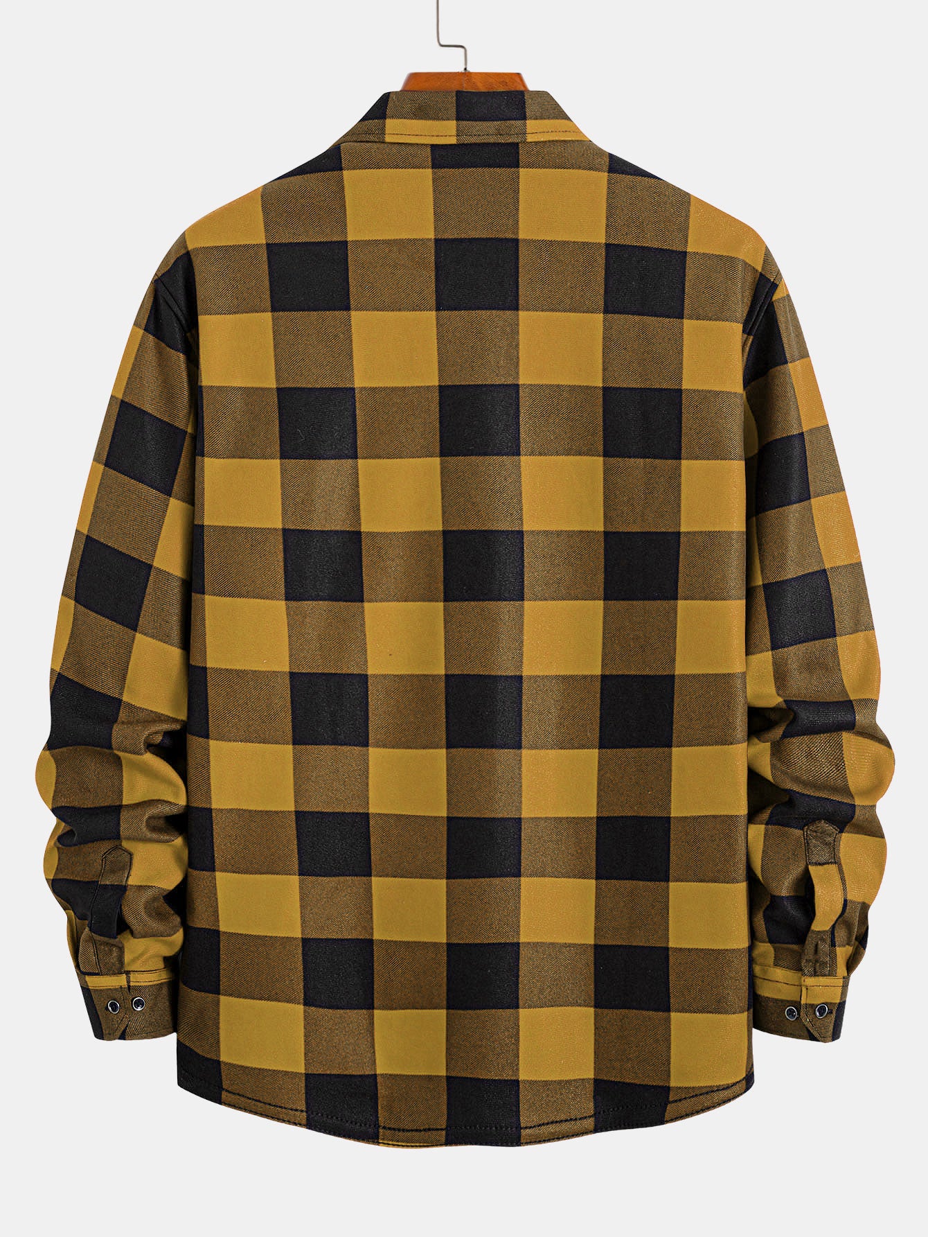 Flannel Fleece Lined Plaid Shirt With Pockets - Image 6