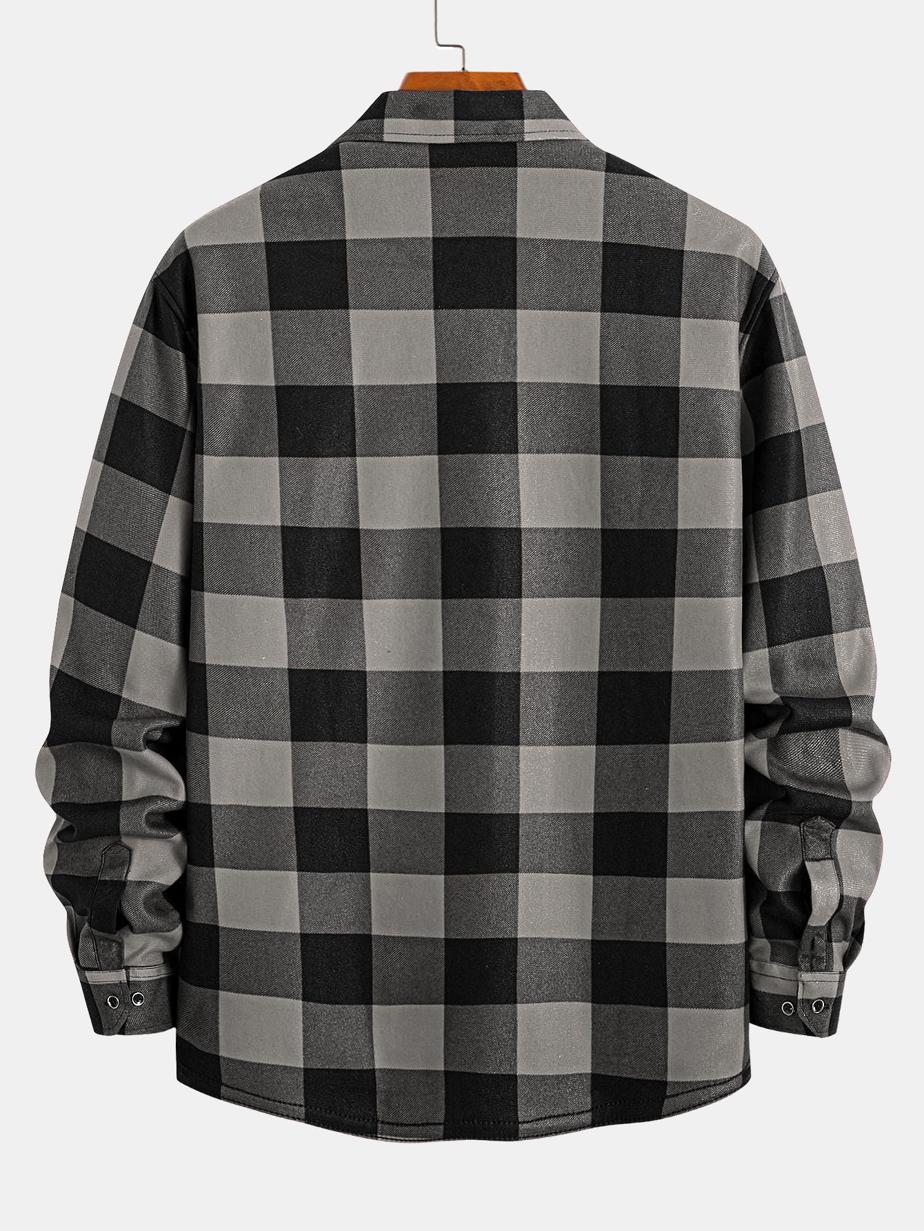 Flannel Fleece Lined Plaid Shirt With Pockets - Image 8