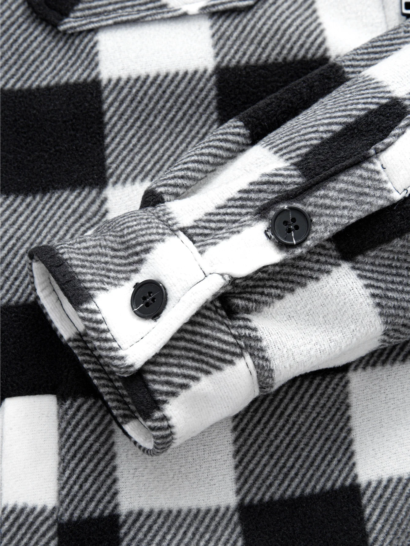 Flanell Fleece Gefüttertes Reißverschluss Kapuzenhemd - Image 11