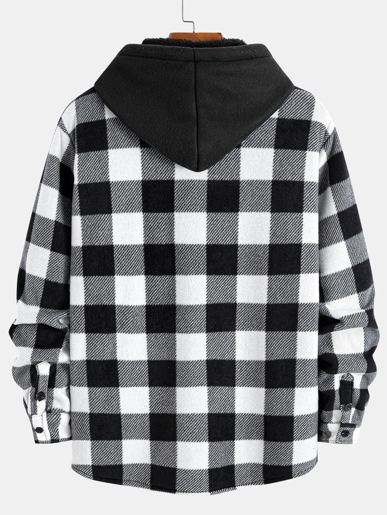 Flanell Fleece Gefüttertes Reißverschluss Kapuzenhemd - Image 4