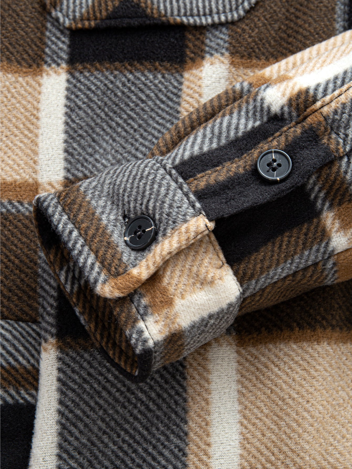 Flanell Fleece Gefüttertes Reißverschluss Kapuzenhemd - Image 6
