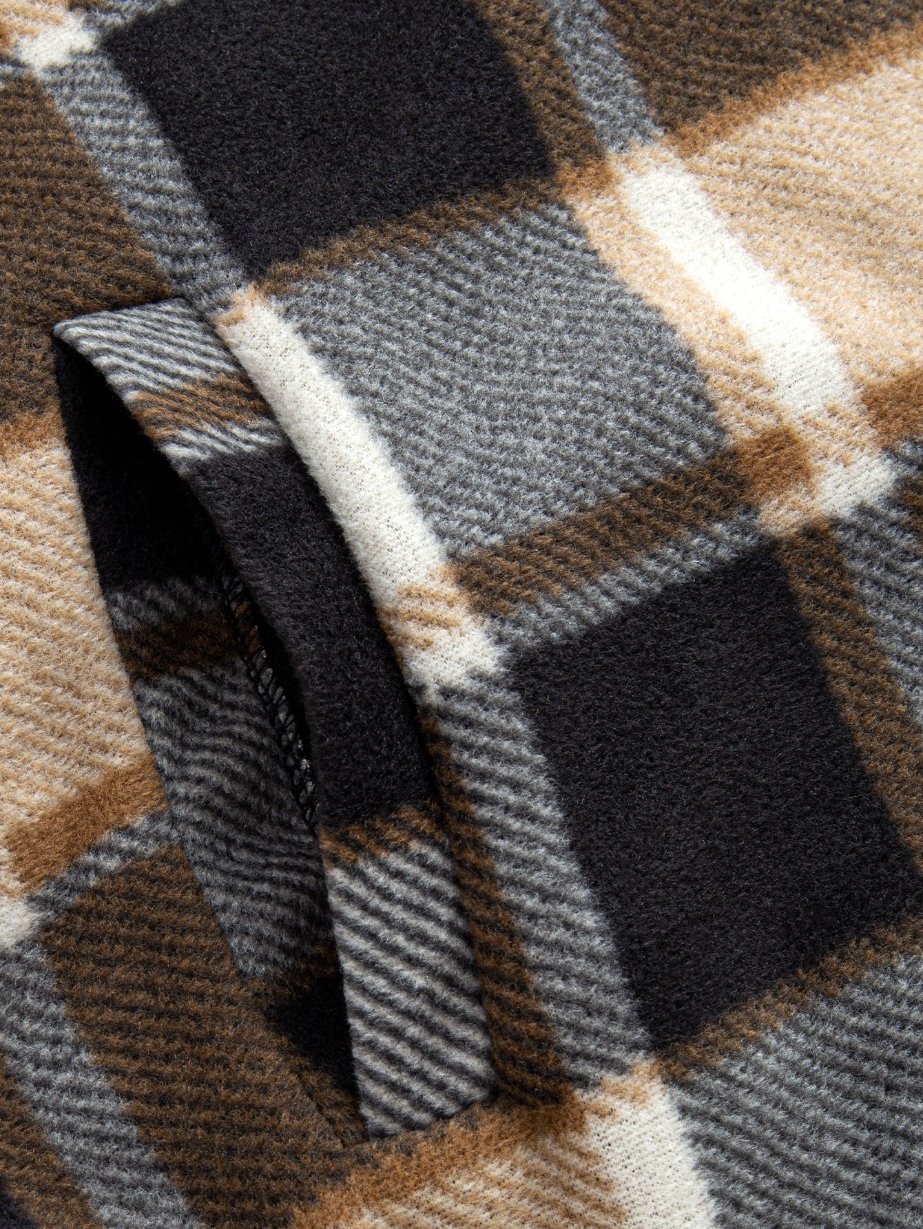 Flanell Fleece Gefüttertes Reißverschluss Kapuzenhemd - Image 7