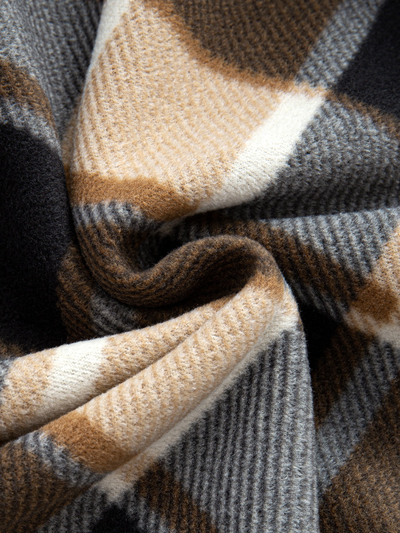 Flanell Fleece Gefüttertes Reißverschluss Kapuzenhemd - Image 9