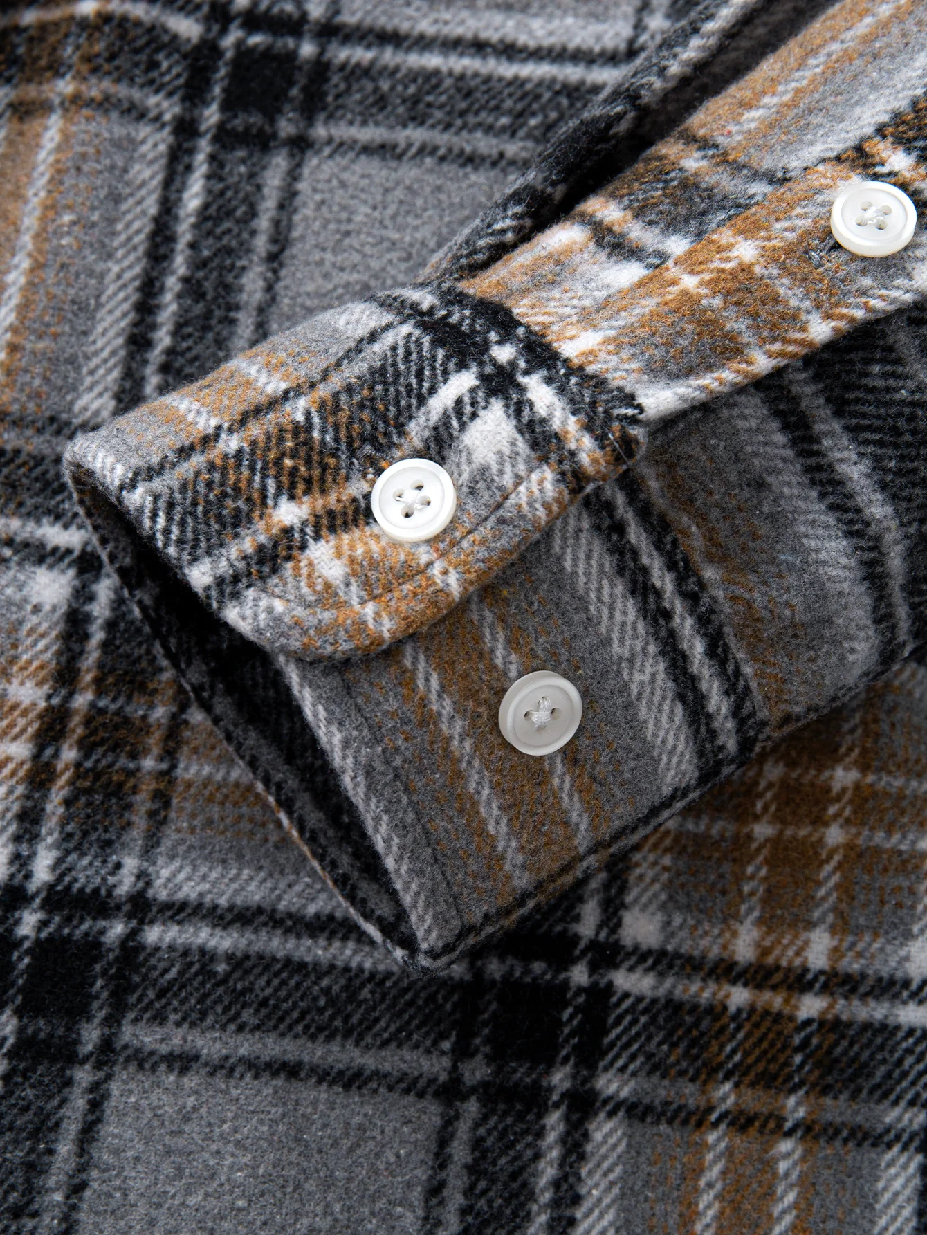 Flannel Plaid Cotton Button Up Shirt - Image 4