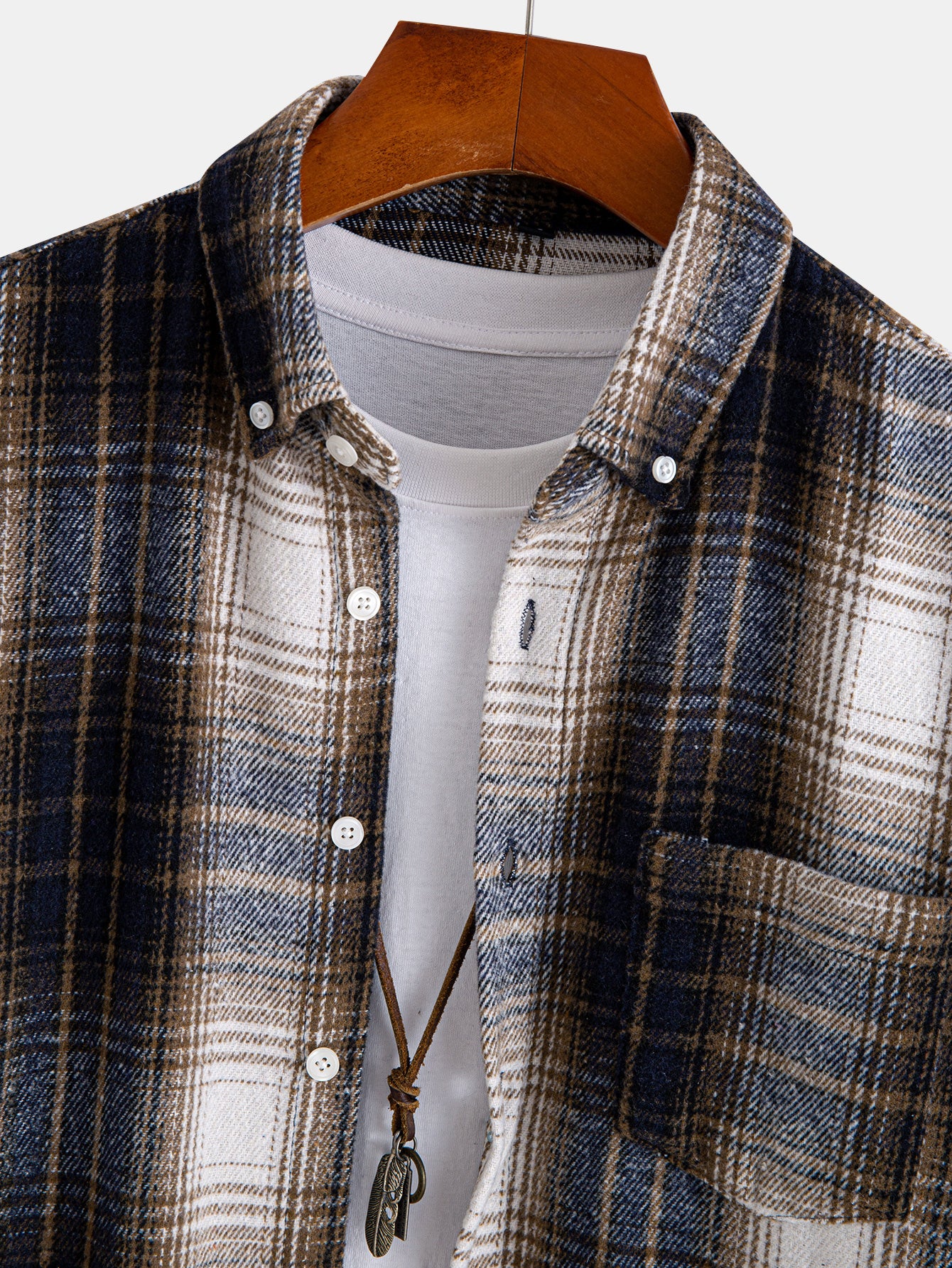 Flannel Plaid Cotton Button Up Shirt - Image 2