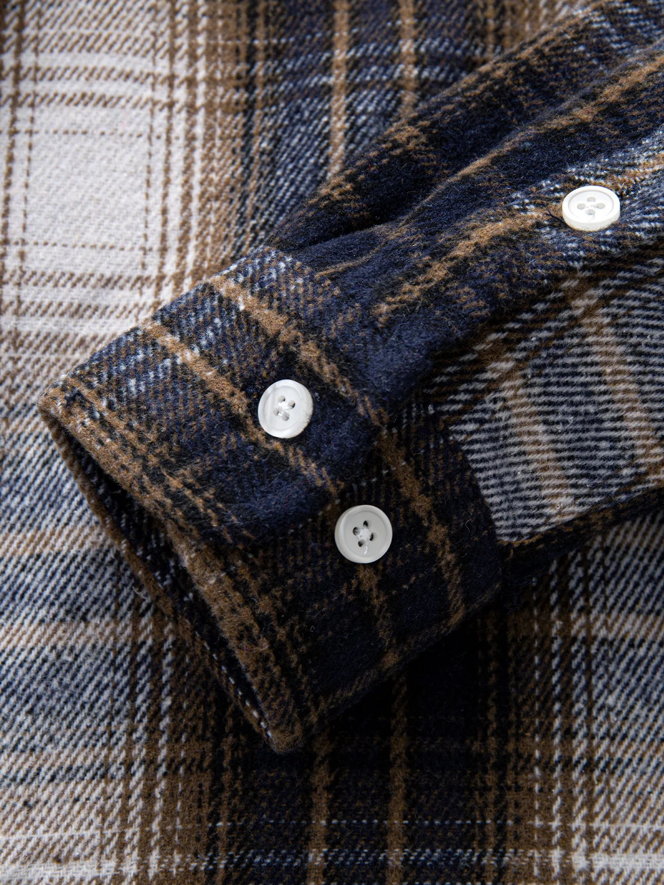 Flannel Plaid Cotton Button Up Shirt - Image 5