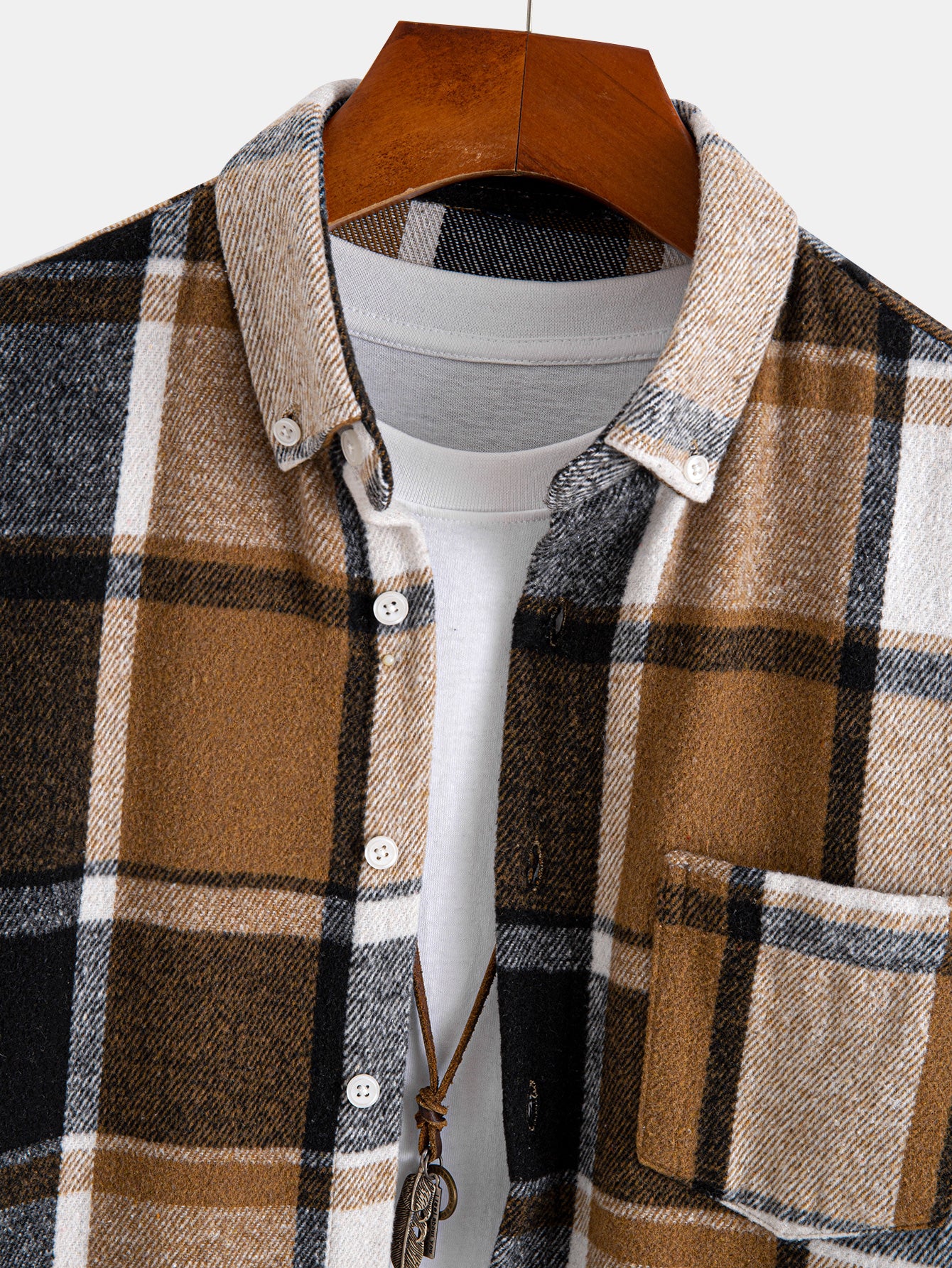 Flannel Plaid Cotton Button Up Shirt - Image 3