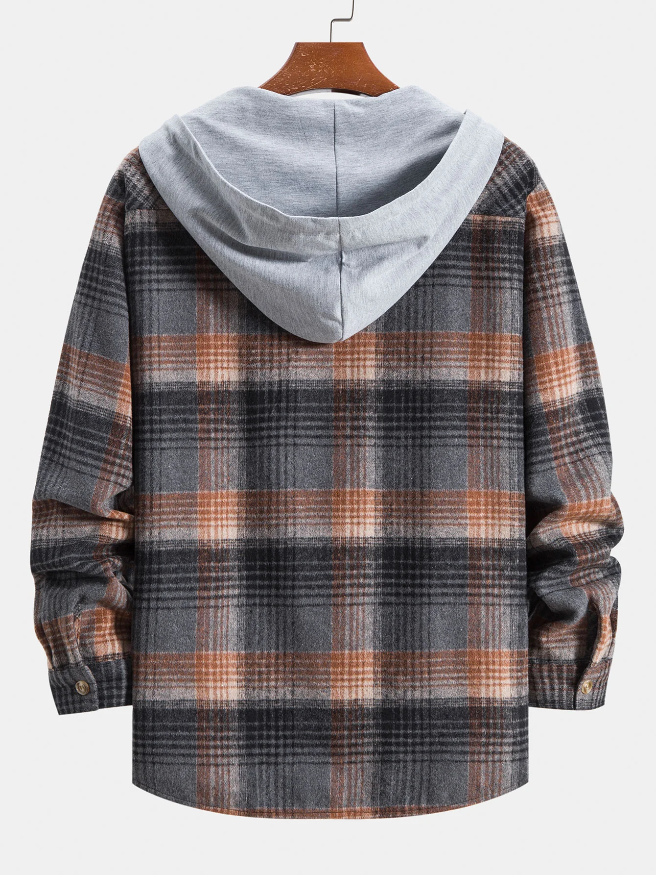 Flanell Karo Kapuzen-Übershirt - Image 2