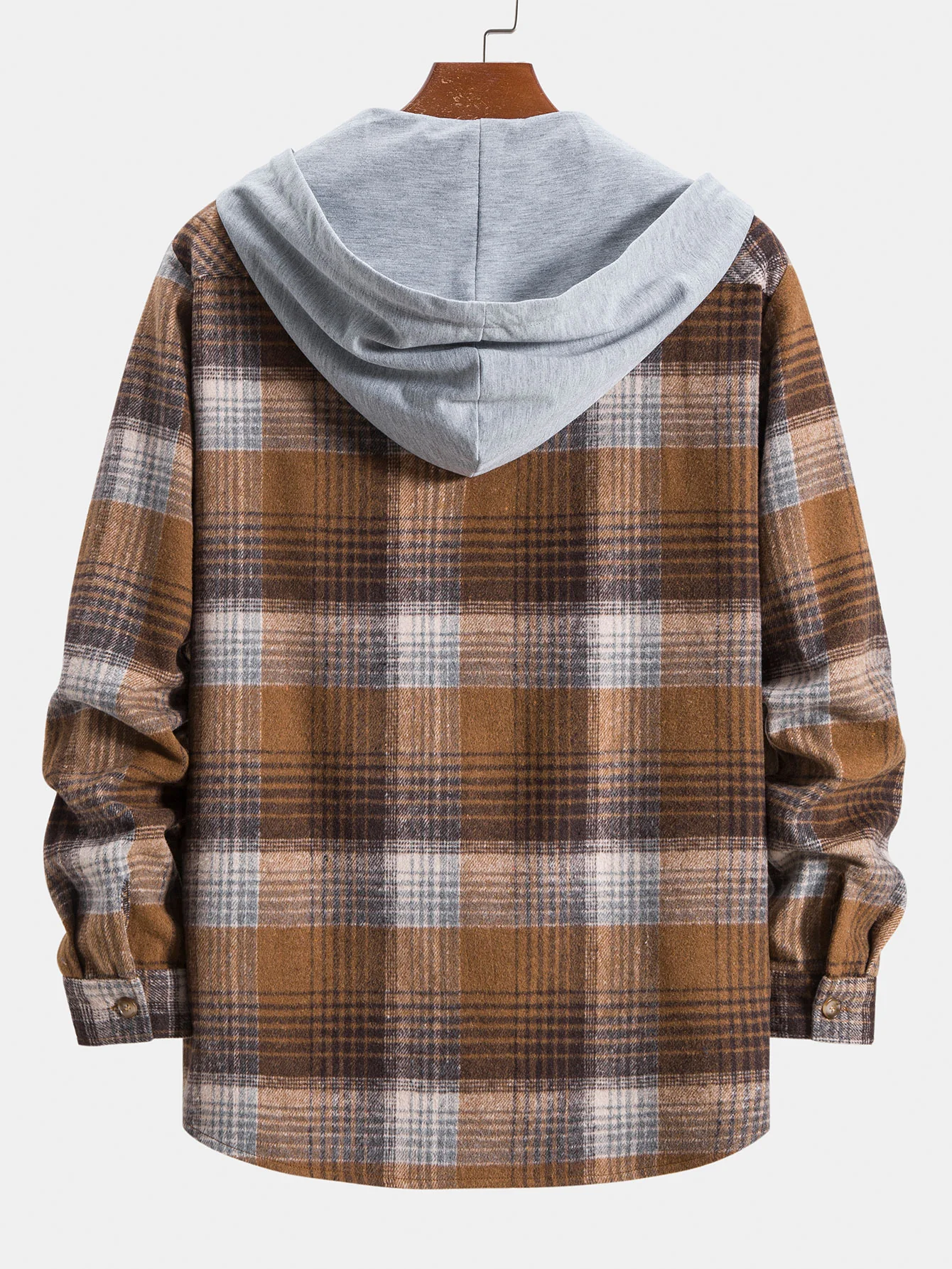 Flanell Karo Kapuzen-Übershirt - Image 4