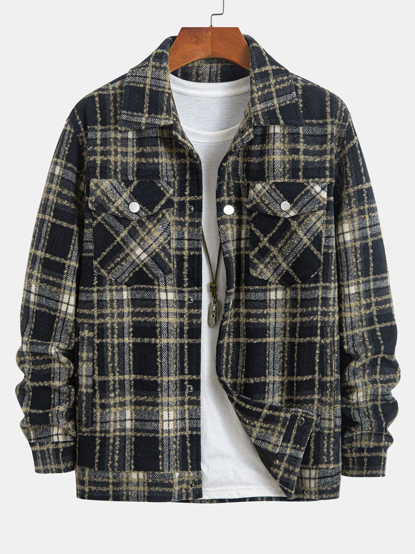 Flanellkarierte Jacke - Image 6