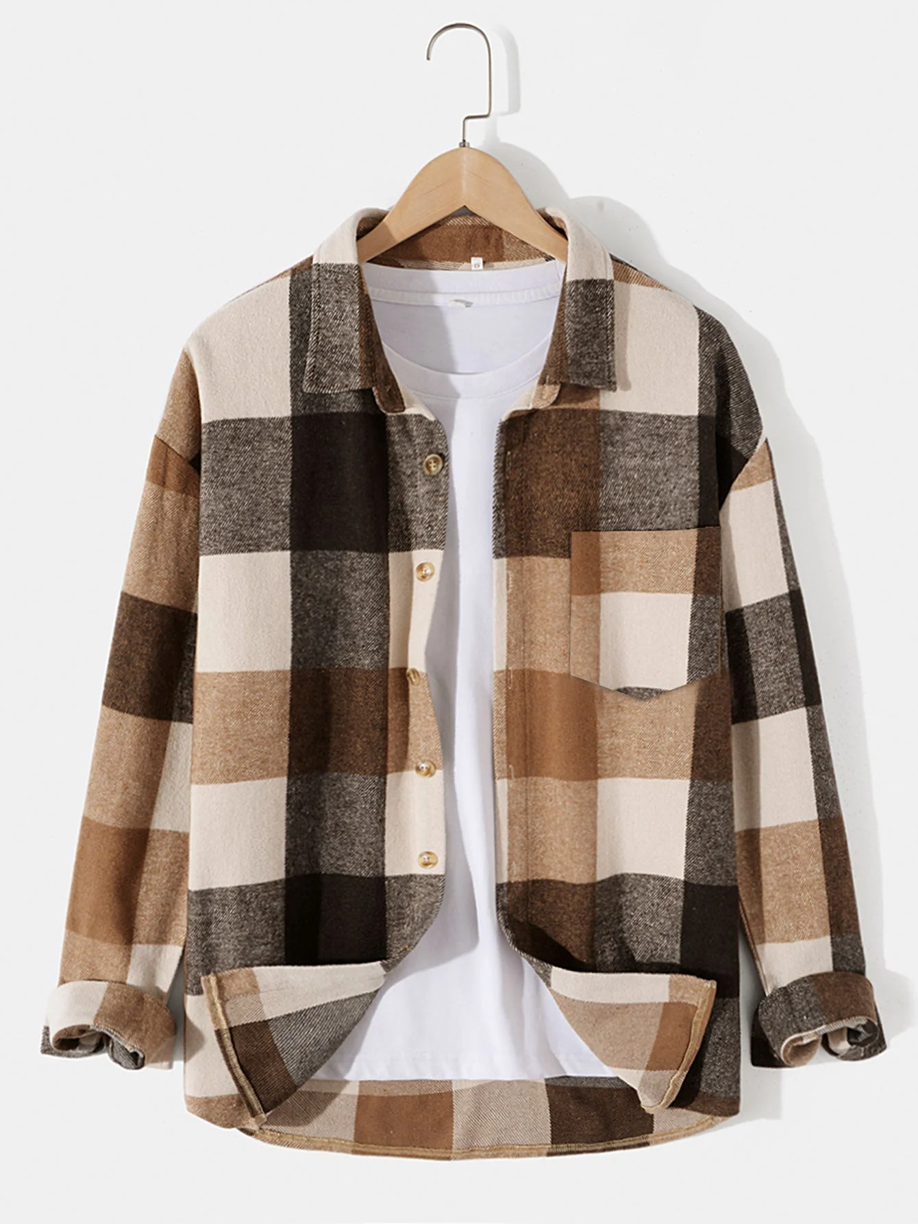 Flanell-Karierte Überhemd & Chino Cargo Jogginghosen - Image 3