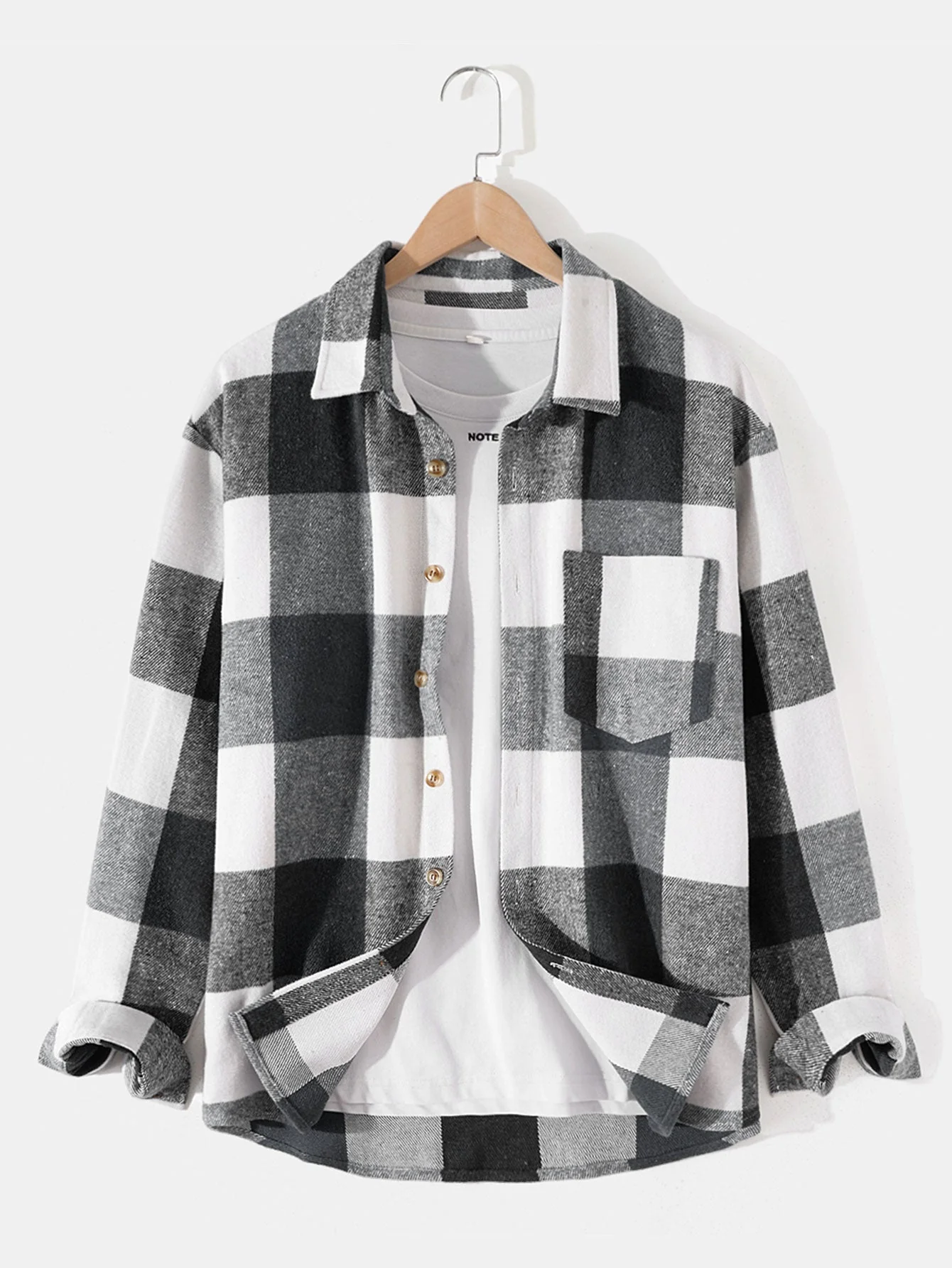 Flanell-Karierte Überhemd & Chino Cargo Jogginghosen - Image 5