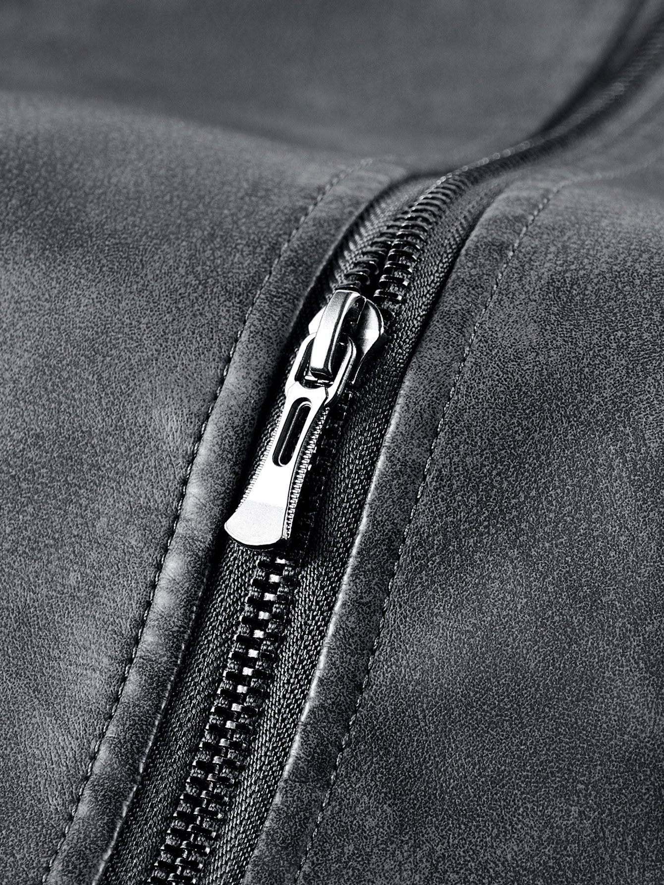 Fleecegefütterte gewaschene distressed Leder-Bomberjacke - Image 9
