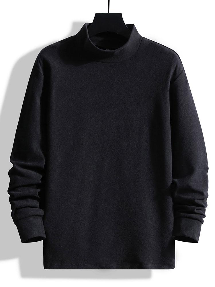 Fleece Langarm-Mock-Neck T-Shirt - Image 3