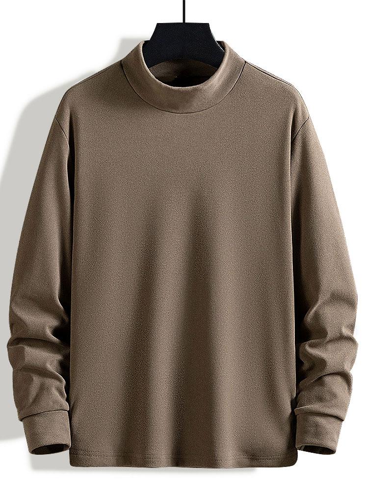 Fleece Langarm-Mock-Neck T-Shirt - Image 5