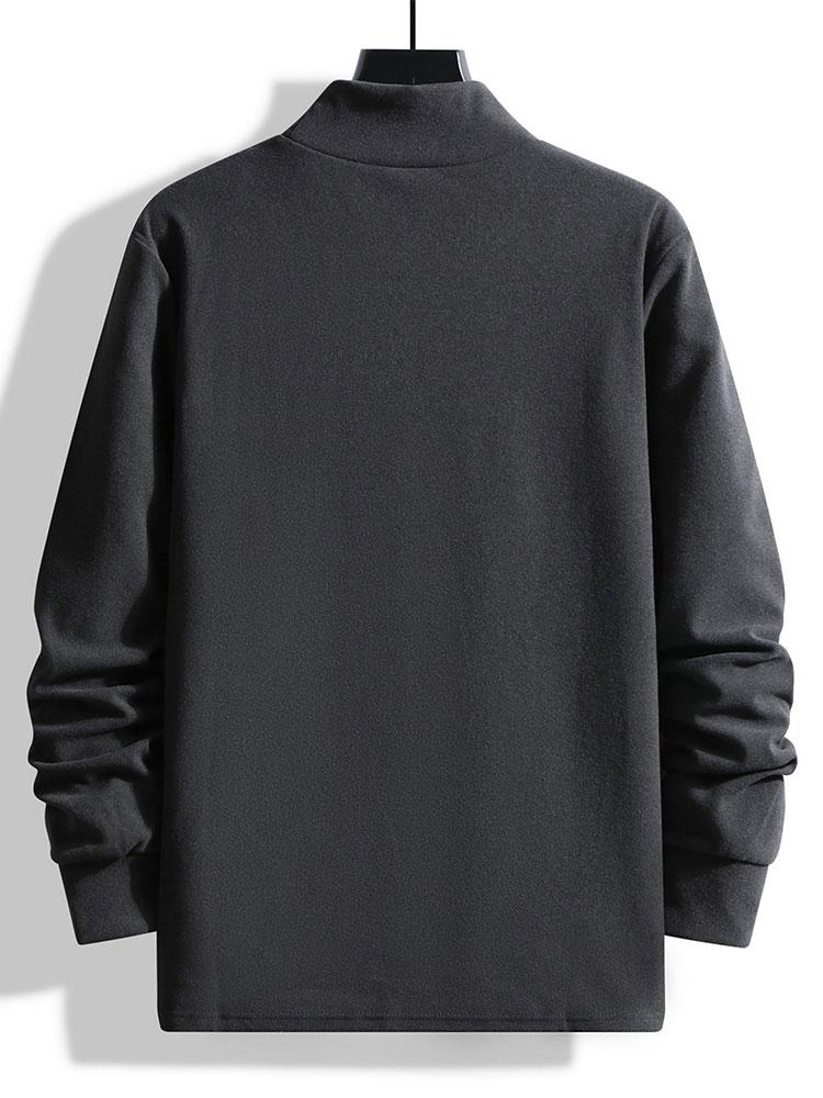 Fleece Langarm-Mock-Neck T-Shirt - Image 7