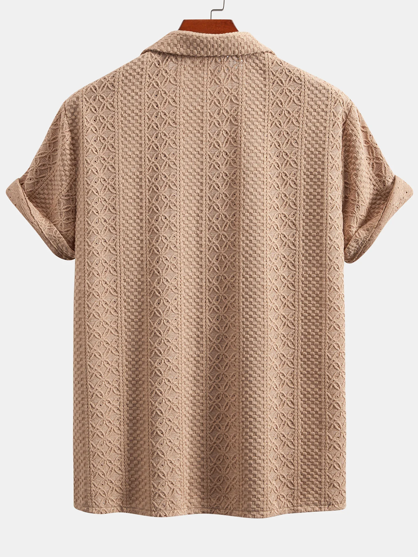 Blumen-Schachbrett-Jacquard-Cuban-Shirt - Image 6
