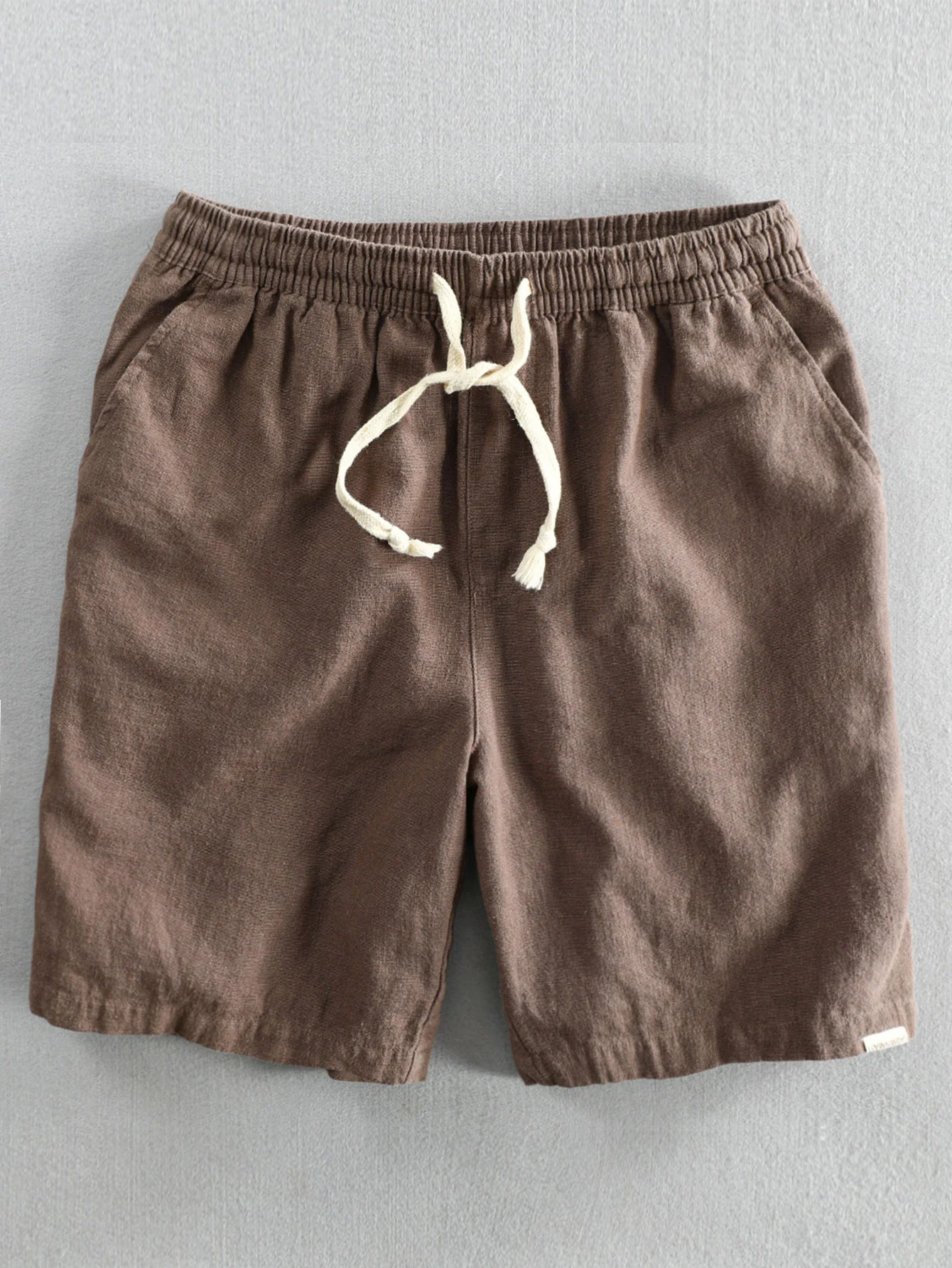 Textur Jacquard Kubanisches Hemd & Leinen-Baumwoll-Mischung mit Kordelzug-Shorts - Image 14