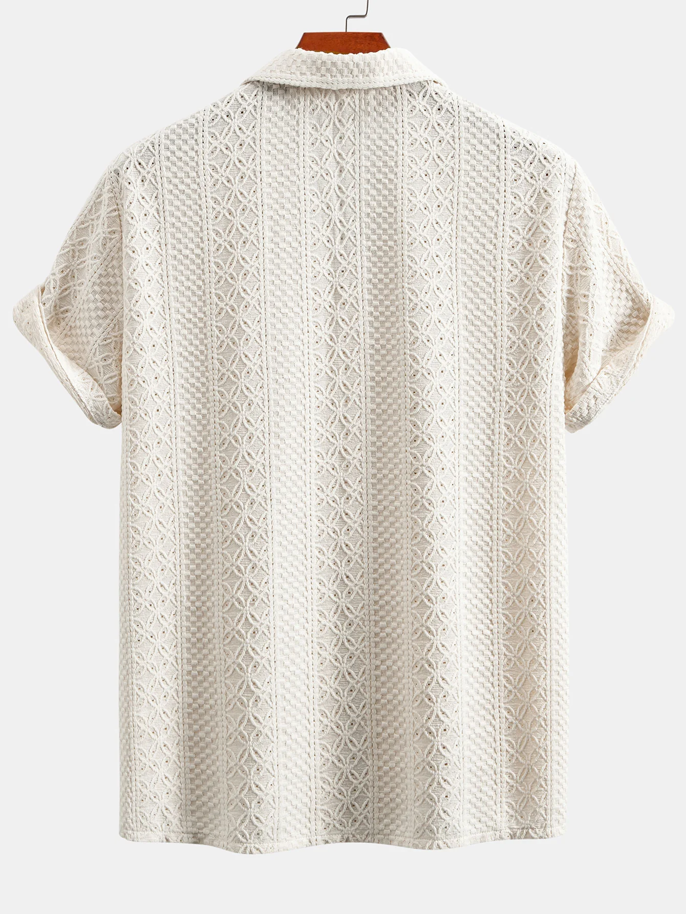 Blumen-Schachbrett-Jacquard-Cuban-Shirt - Image 2