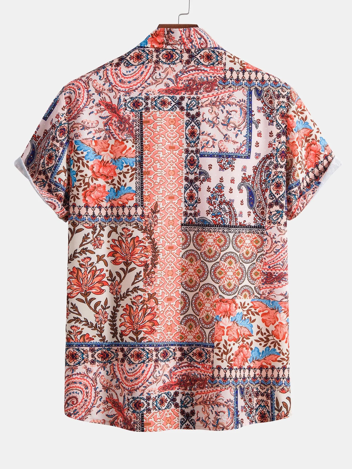 Blumen-Paisley-Patchwork-Druck Hemd mit Knopfleiste - Image 2
