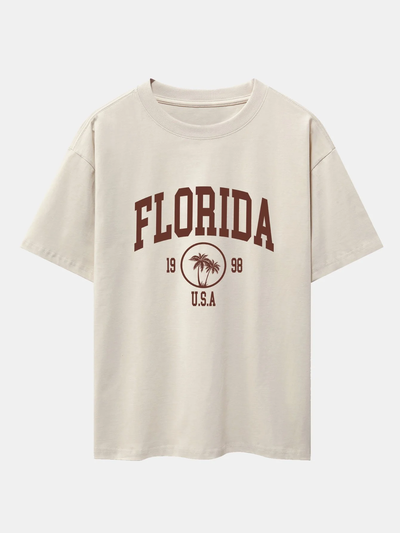 Florida-Palmenbaum-Druck Schwergewicht Übergröße T-Shirt