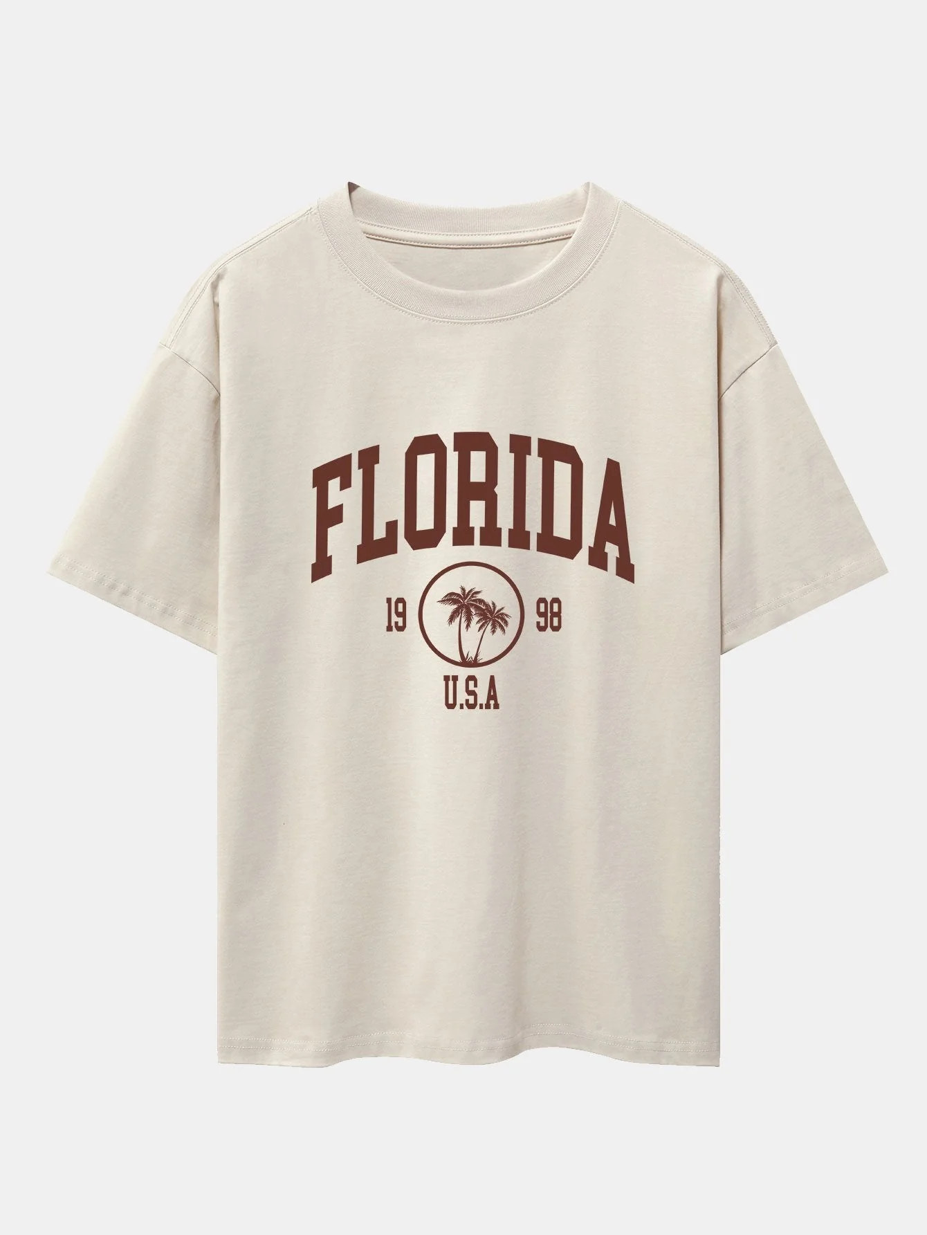 Florida-Palmenbaum-Print schweres Oversize-T-Shirt & Twill-Jacquard-Shorts - Image 2