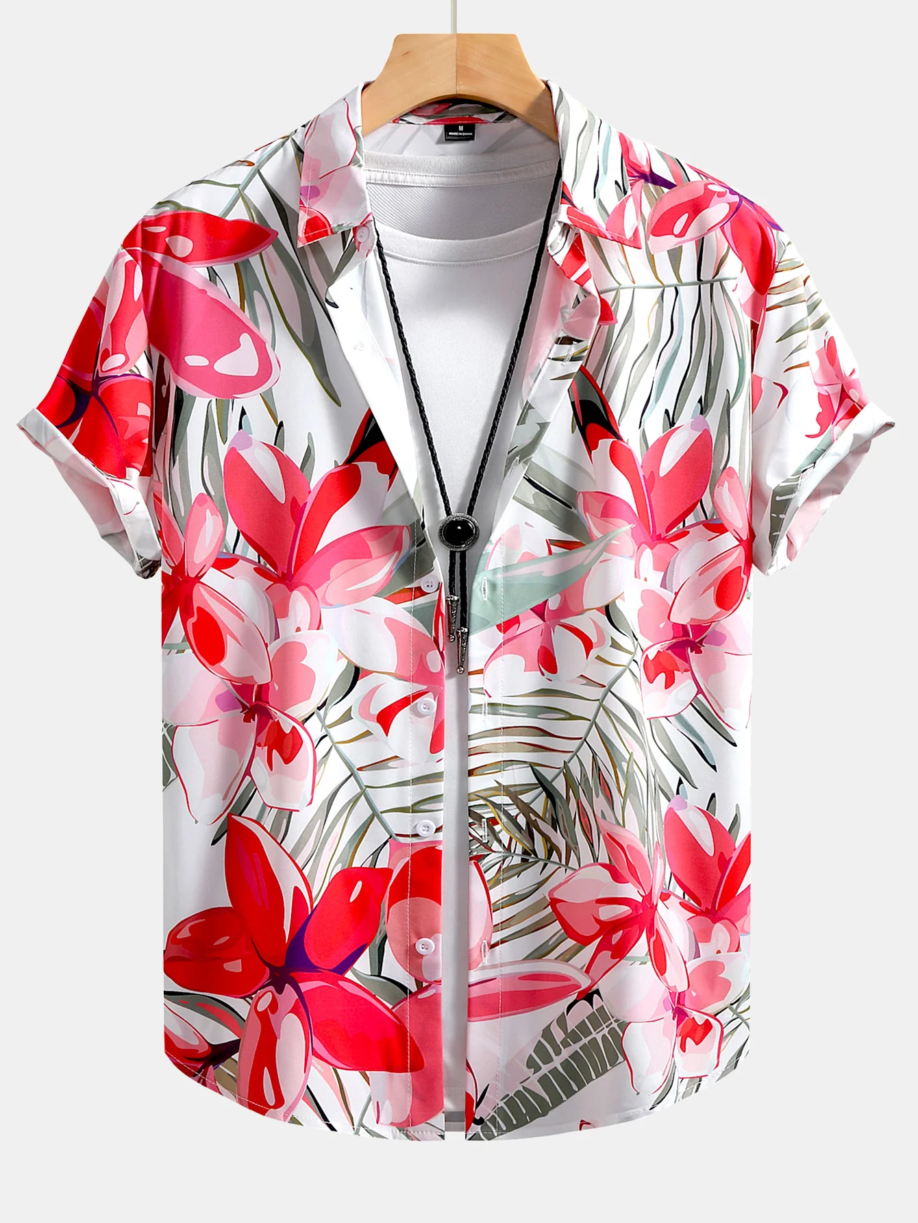 Blumenpflanzen Druck Hemd mit Knöpfen & Badehose - Image 2
