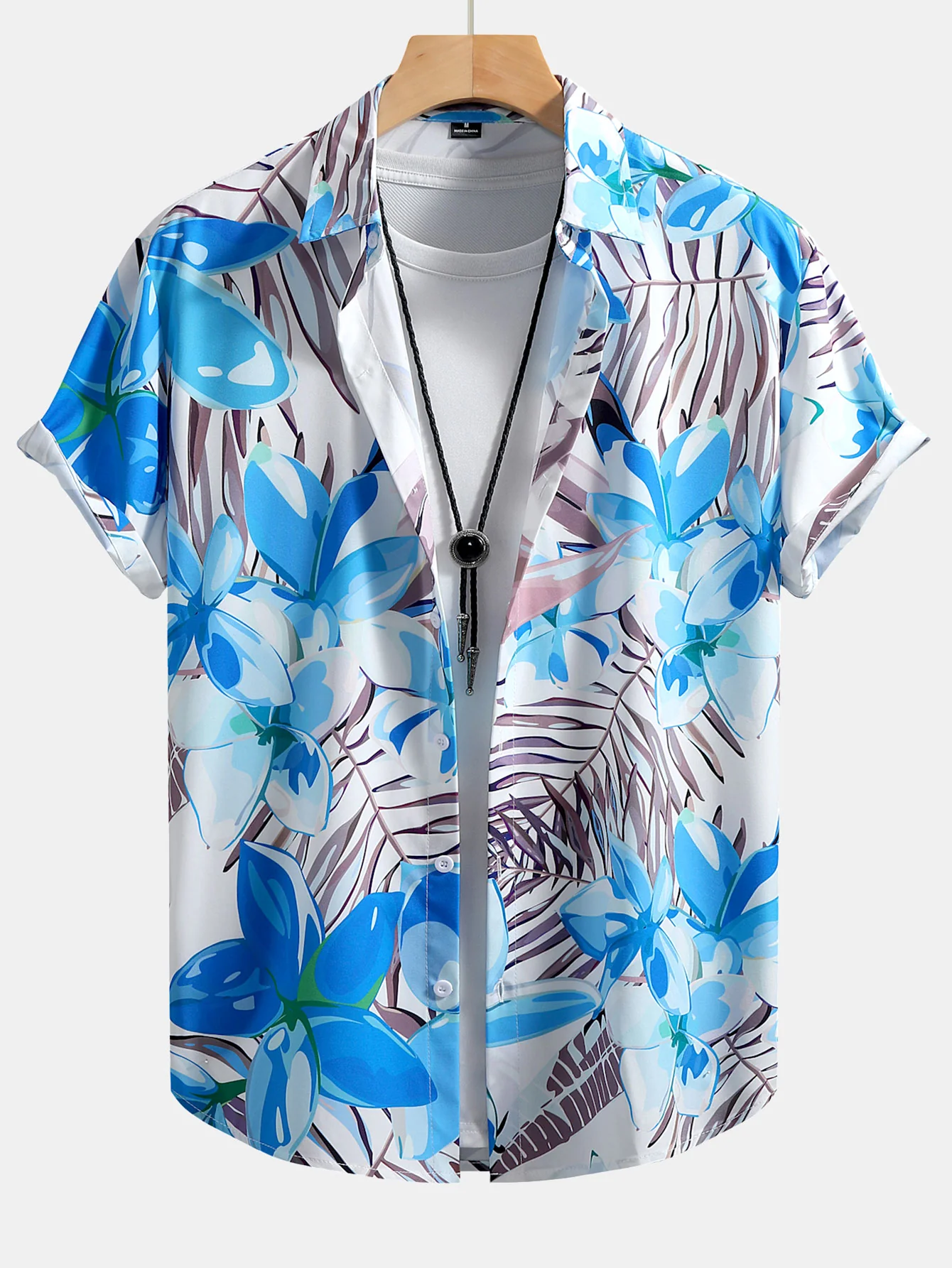 Blumenpflanzen Druck Hemd mit Knöpfen & Badehose - Image 12