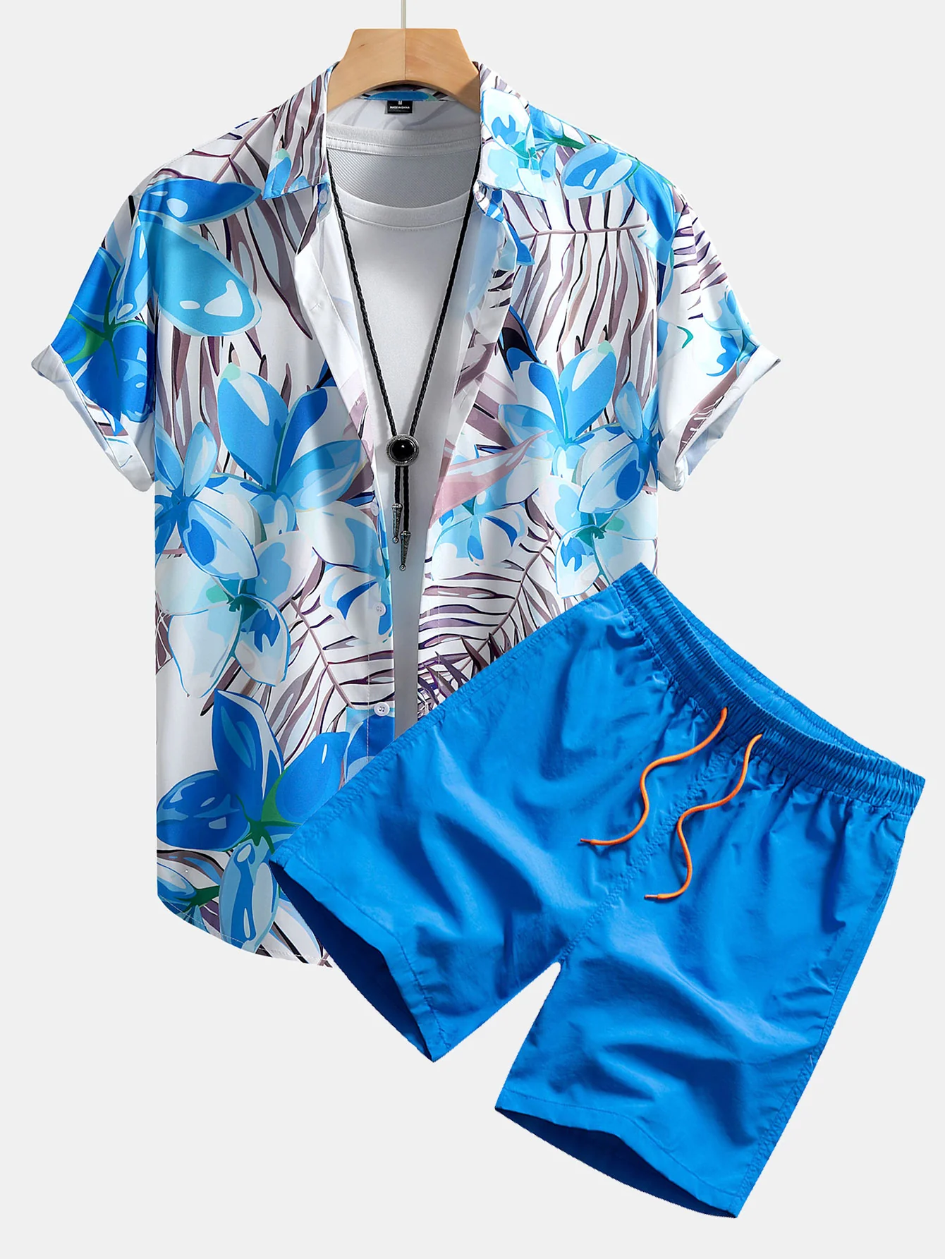 Blumenpflanzen Druck Hemd mit Knöpfen & Badehose - Image 4