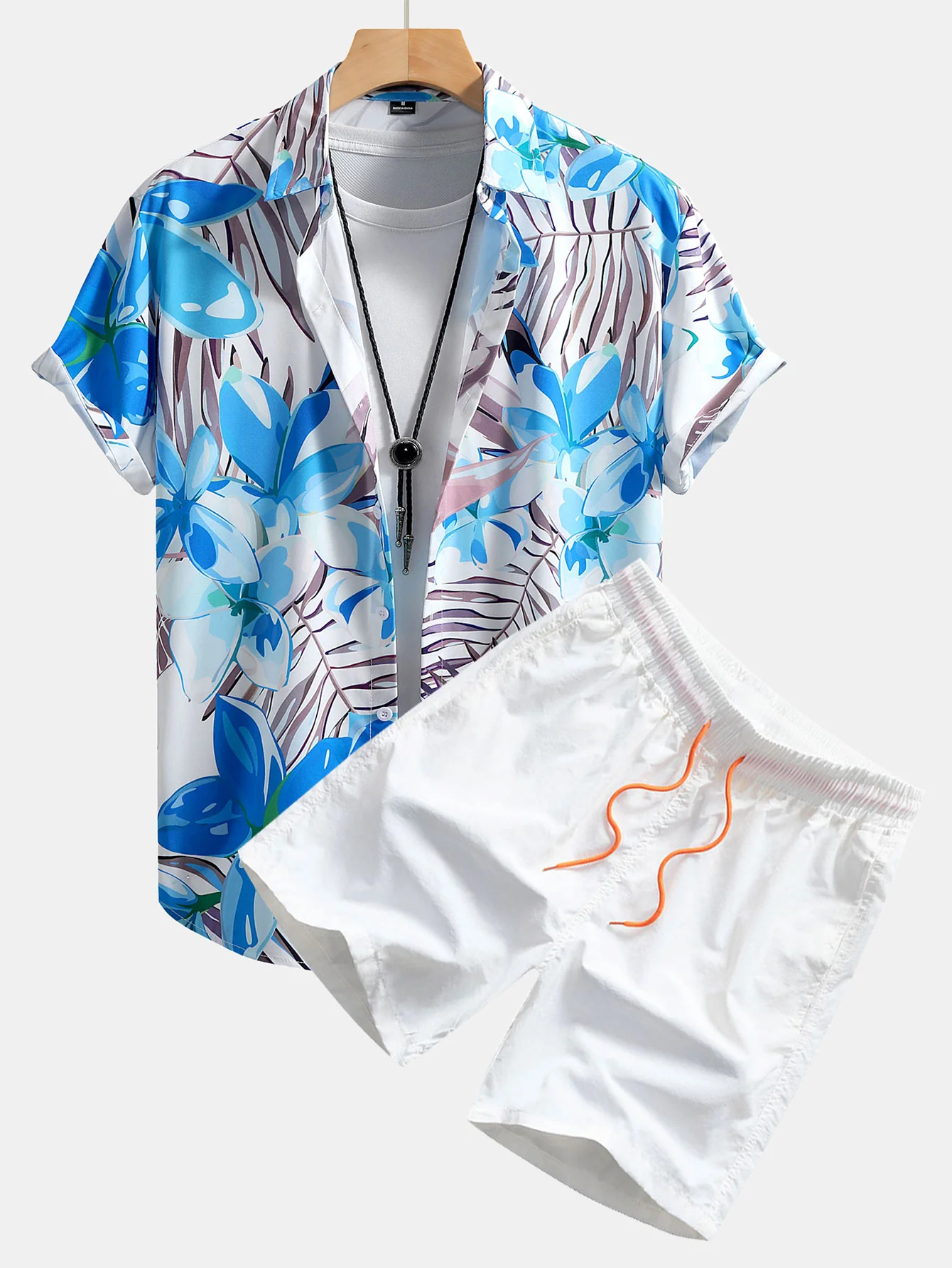 Blumenpflanzen Druck Hemd mit Knöpfen & Badehose - Image 5