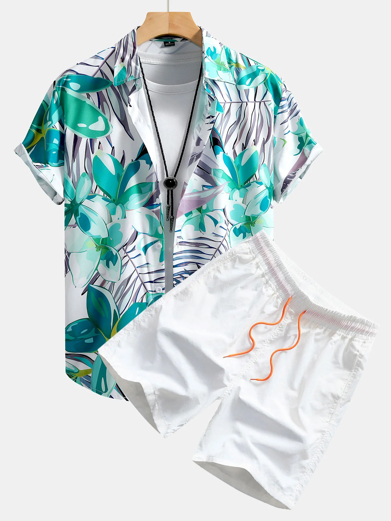 Blumenpflanzen Druck Hemd mit Knöpfen & Badehose - Image 6