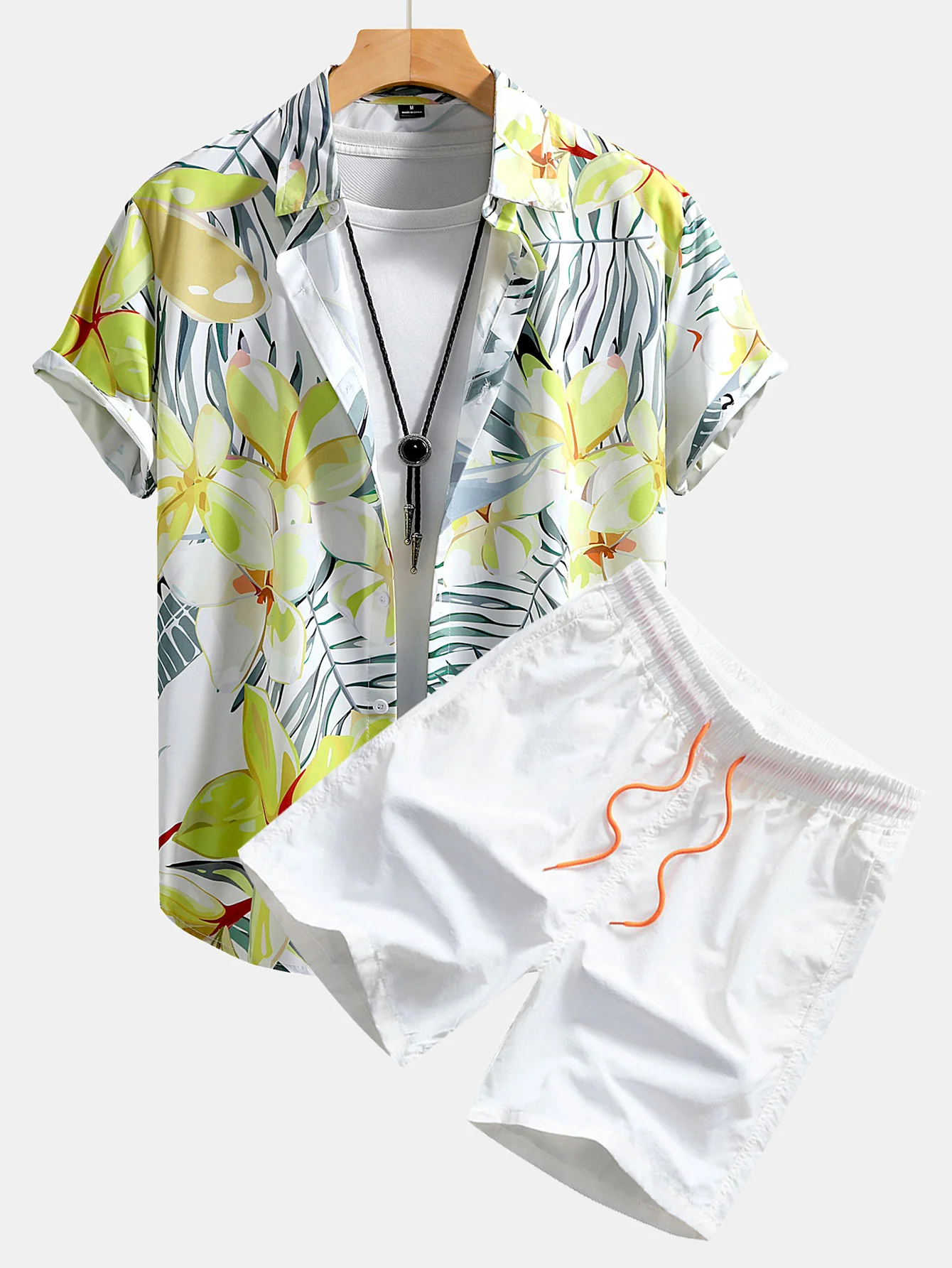 Blumenpflanzen Druck Hemd mit Knöpfen & Badehose - Image 7