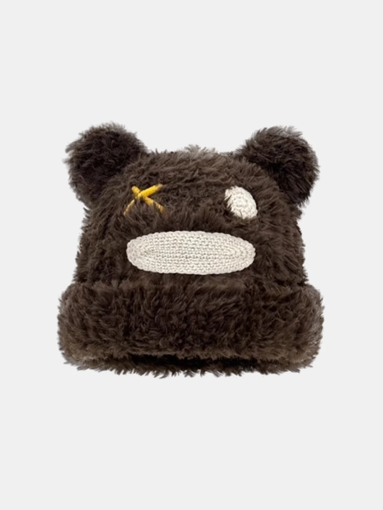 Fluffy Bear Ear Design Cute Beanie Hat Suitable For Autumn Winter - Image 4