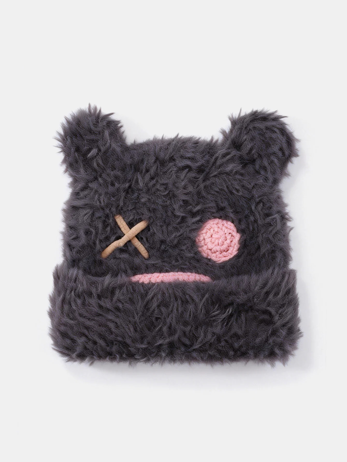 Fluffy Bear Ear Design Cute Beanie Hat Suitable For Autumn Winter - Image 7