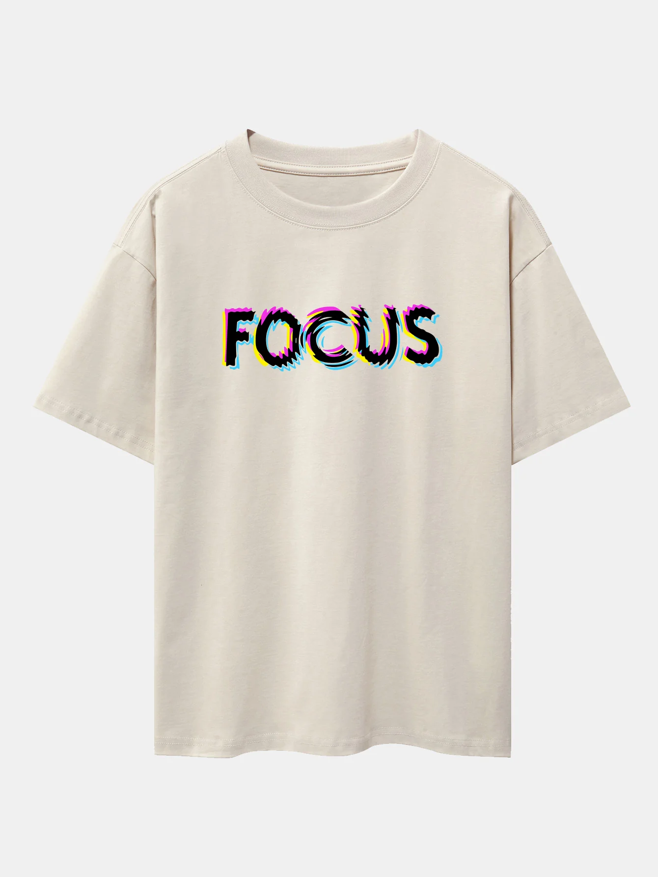 Focus Glitch Print Drop Shoulder Oversize T-Shirt - Image 10