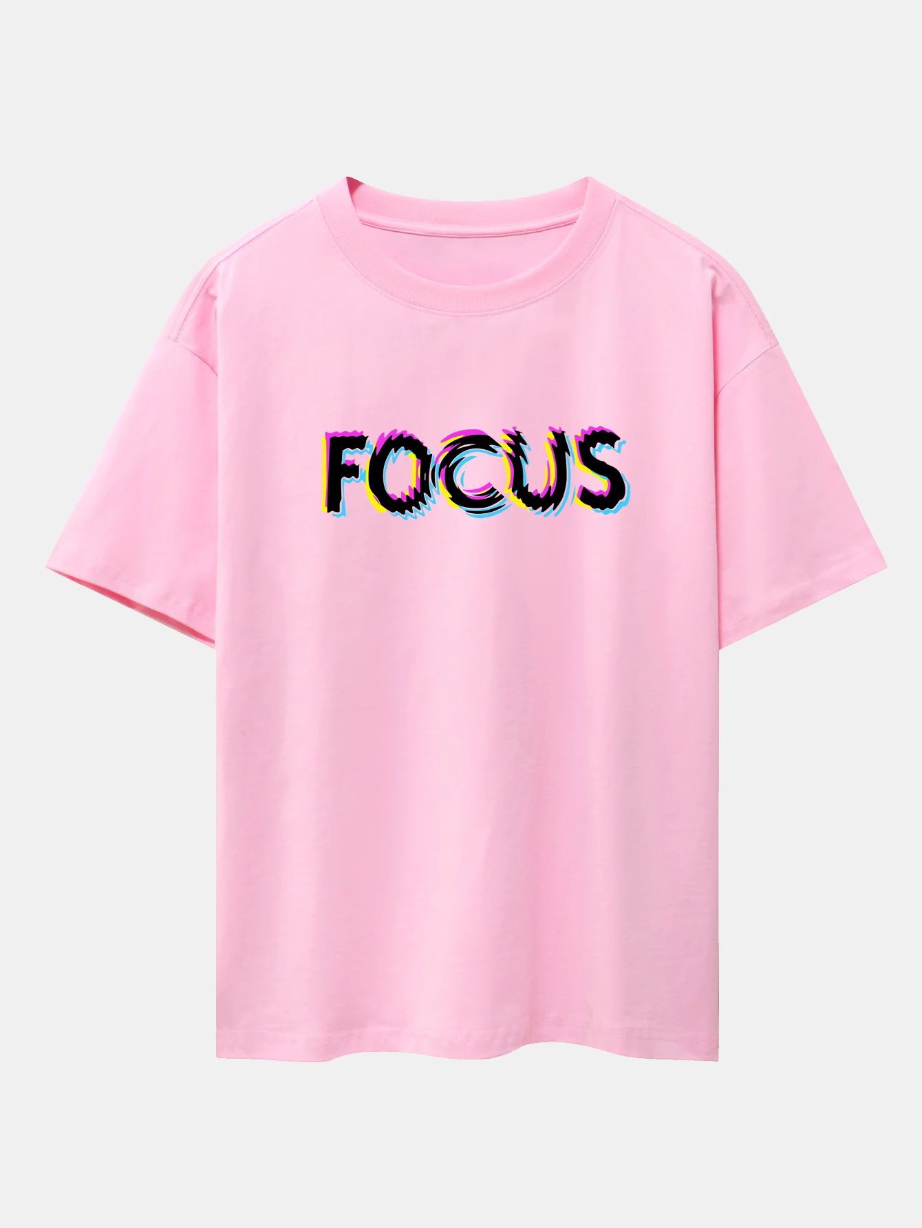 Focus Glitch Print Drop Shoulder Oversize T-Shirt - Image 12