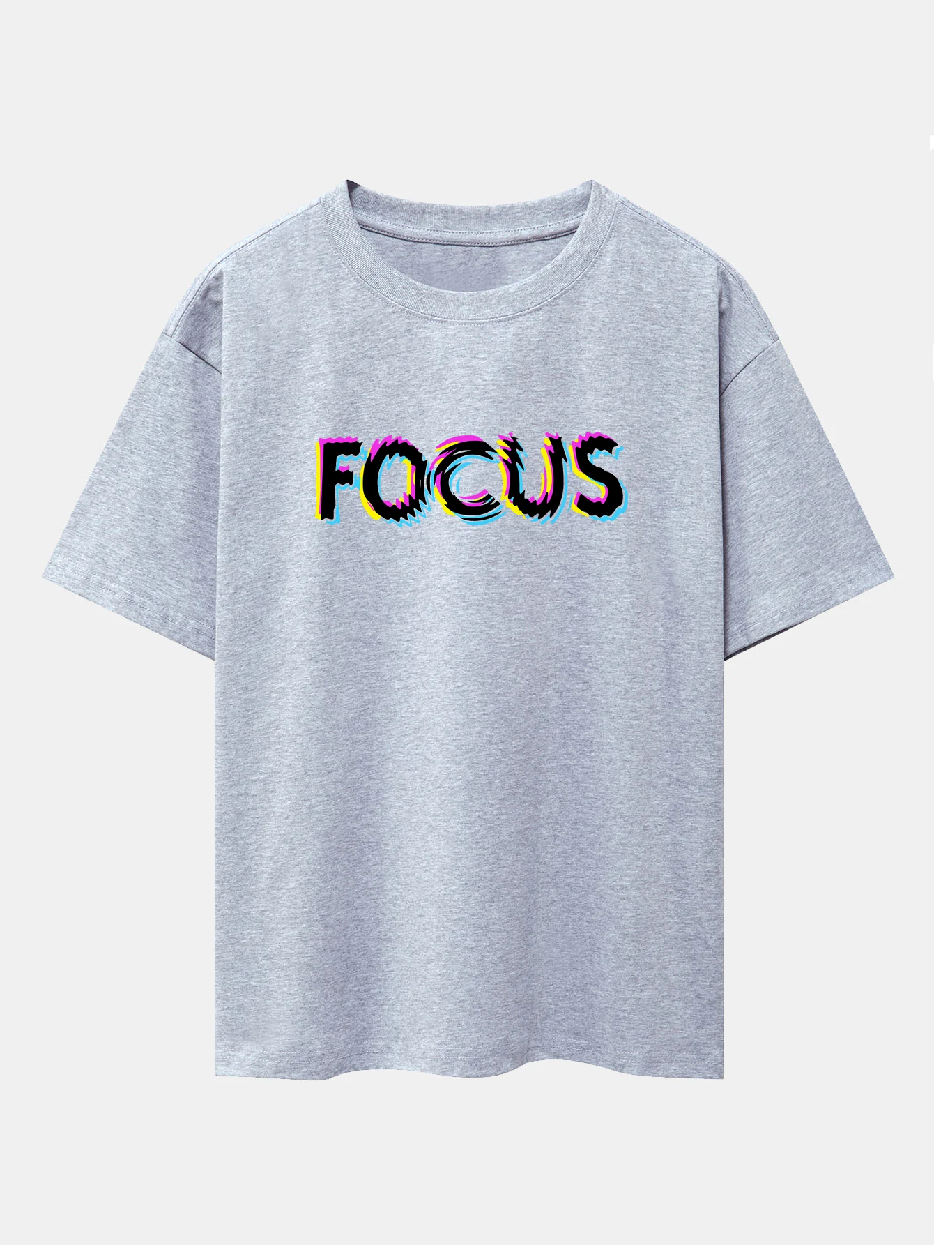 Focus Glitch Print Drop Shoulder Oversize T-Shirt - Image 13