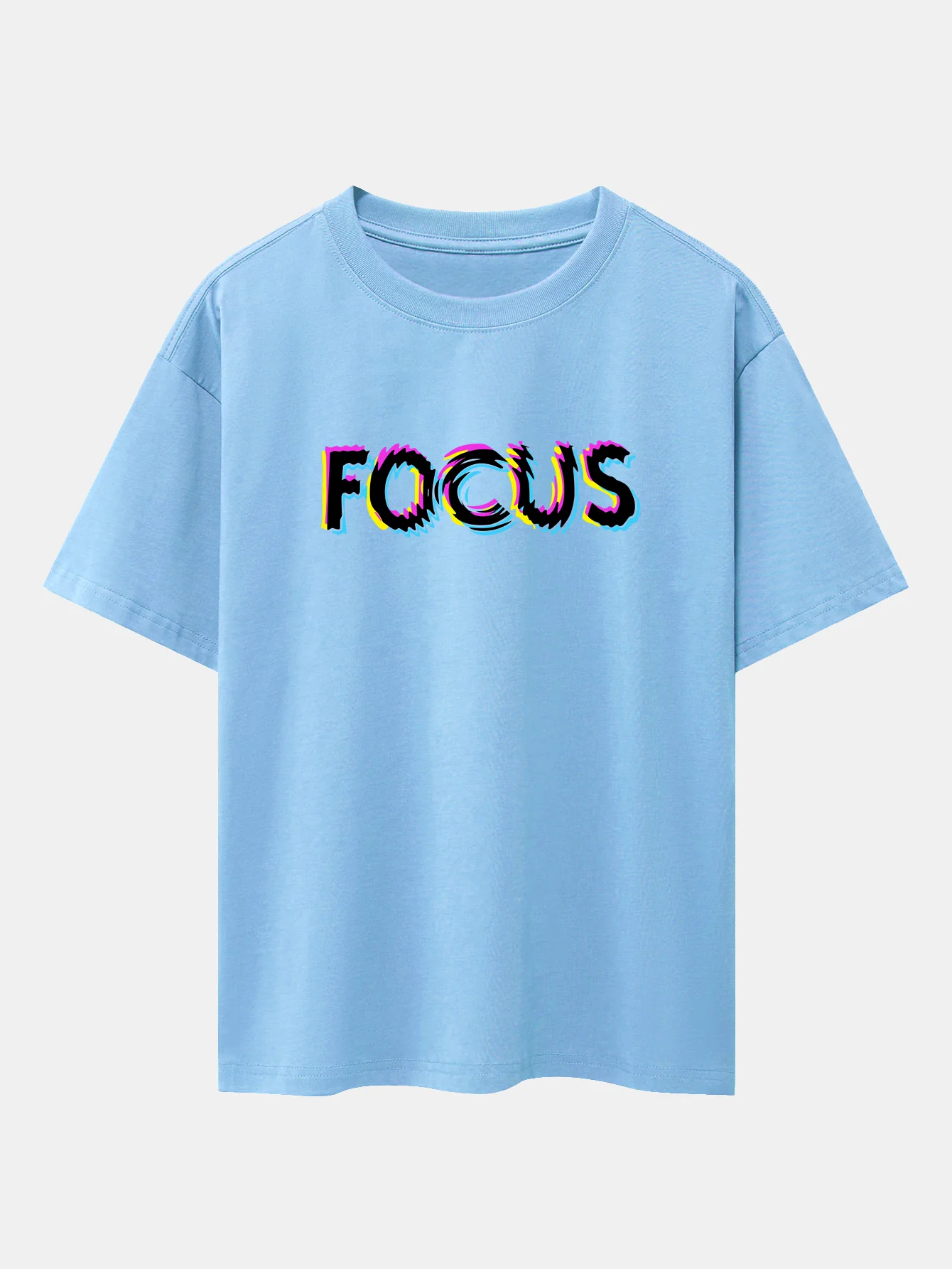 Focus Glitch Print Drop Shoulder Oversize T-Shirt - Image 14