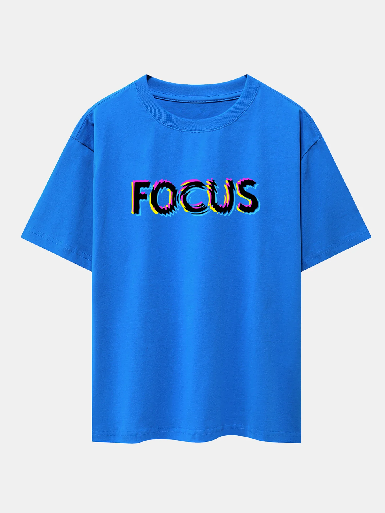 Focus Glitch Print Drop Shoulder Oversize T-Shirt - Image 6