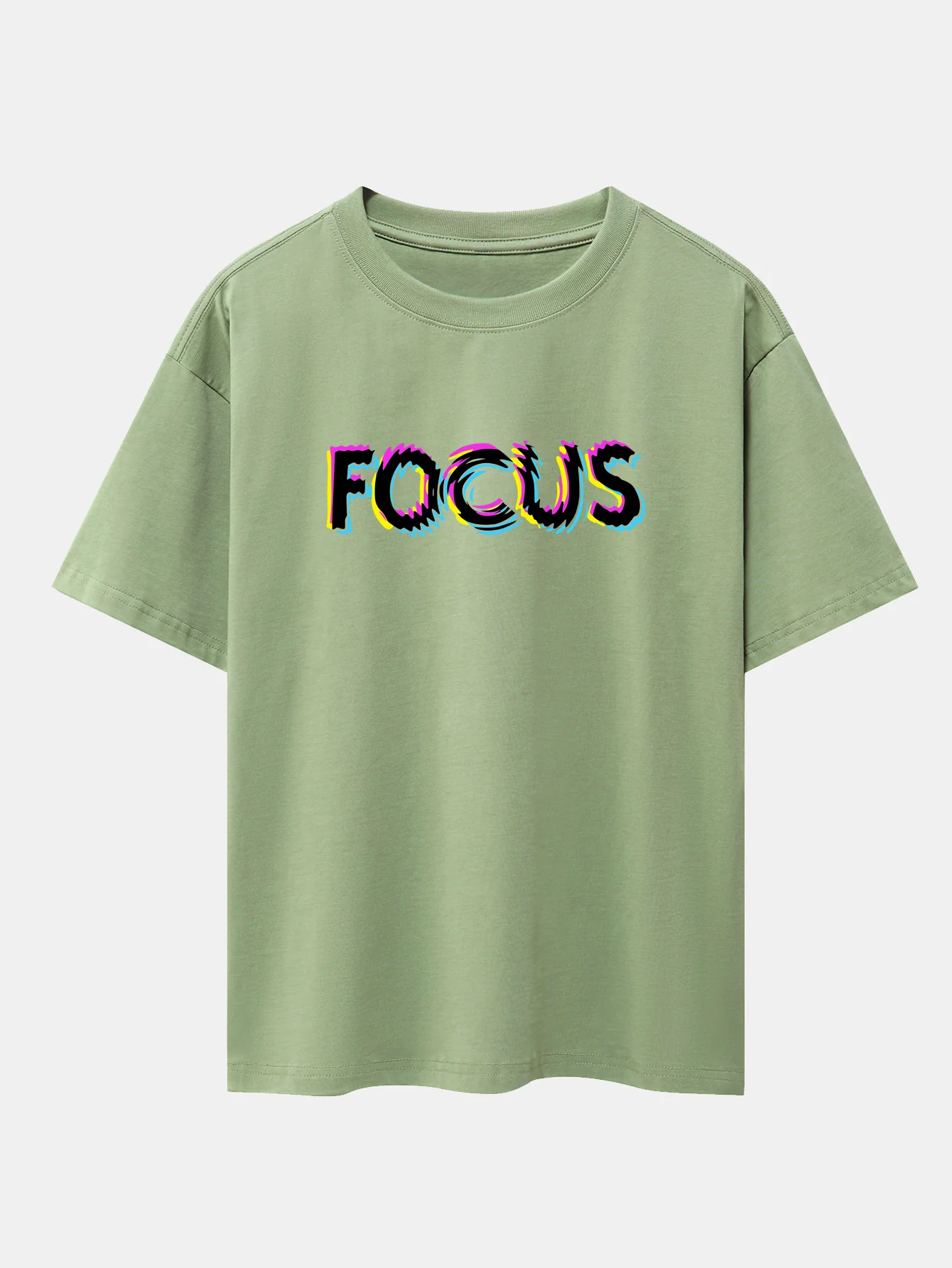 Focus Glitch Print Drop Shoulder Oversize T-Shirt - Image 7